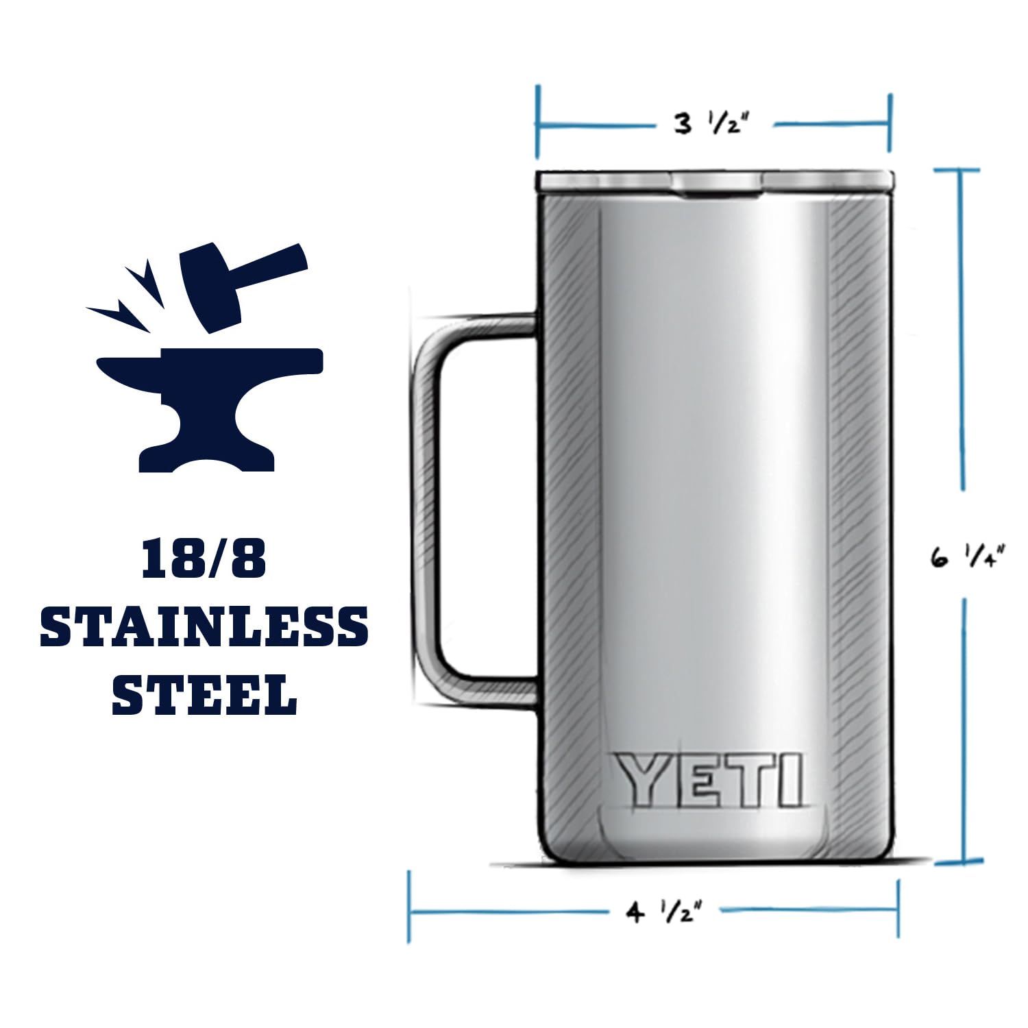 Foto 4 | Taza Yeti Rambler De Acero Inoxidable Con Aislamiento Al Vacío De 700 Ml - Venta Internacional.