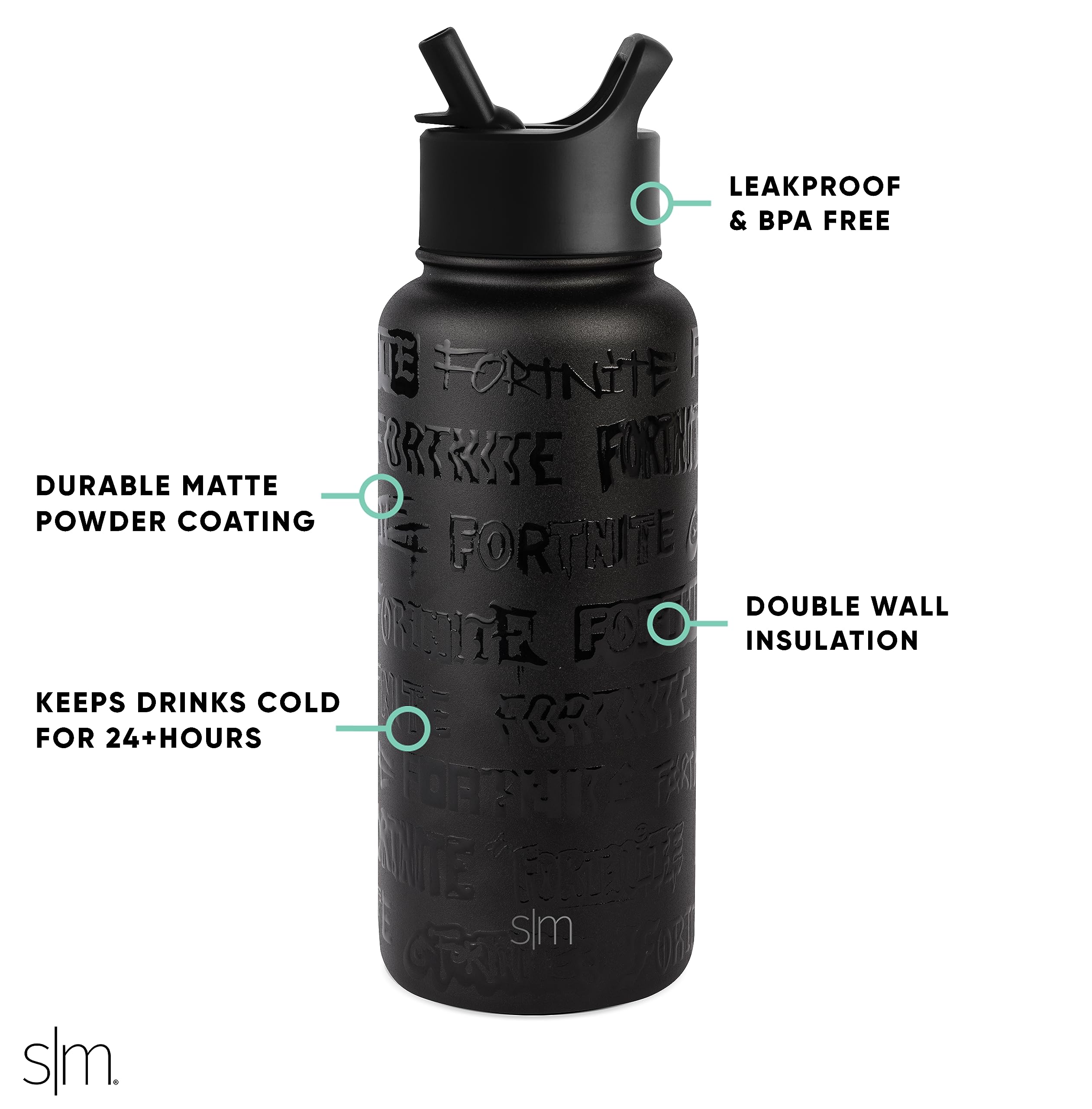 Foto 5 pulgar | Botella De Agua Simple Modern Fortnite Summit 946 Ml Midnight - Venta Internacional.