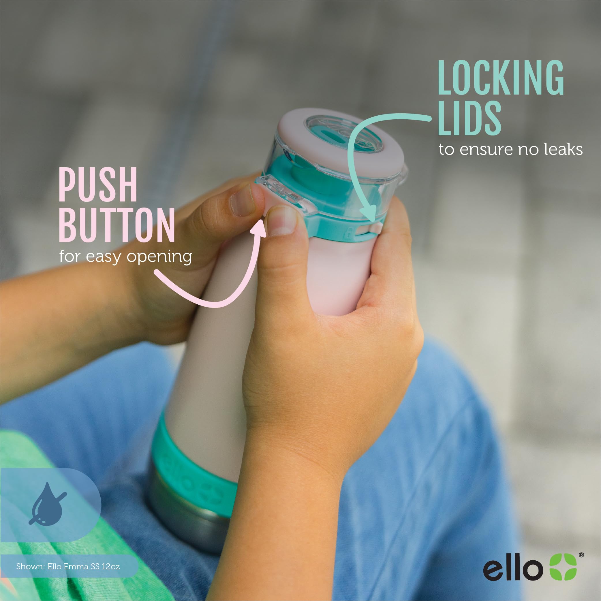 Foto 5 pulgar | Botella De Agua Ello Emma Con Aislamiento Al Vacío De 400 Ml Para Niños, Color Gris - Venta Internacional.