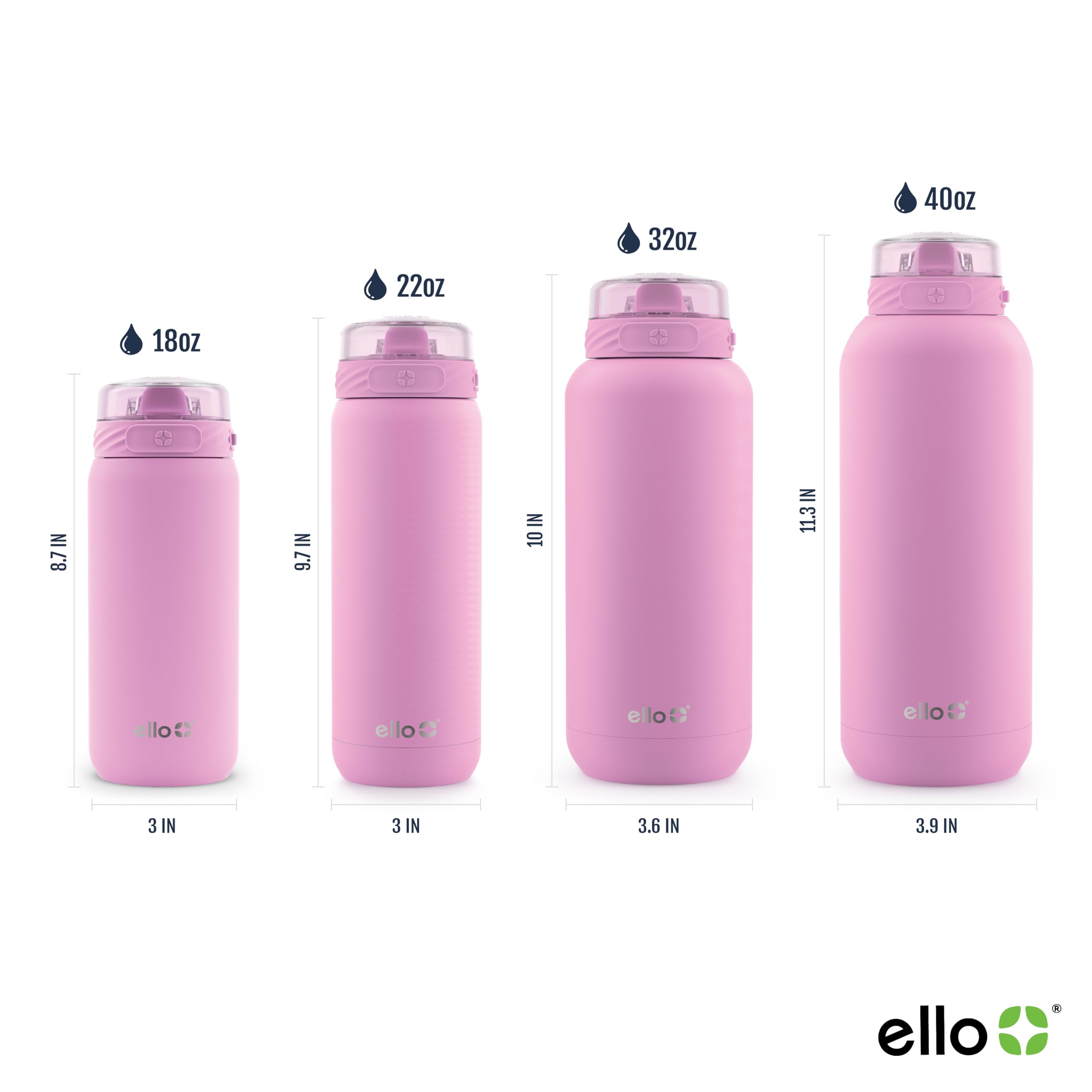 Foto 5 pulgar | Botella De Agua Ello Cooper De 650 Ml De Acero Inoxidable Con Pajita - Venta Internacional.
