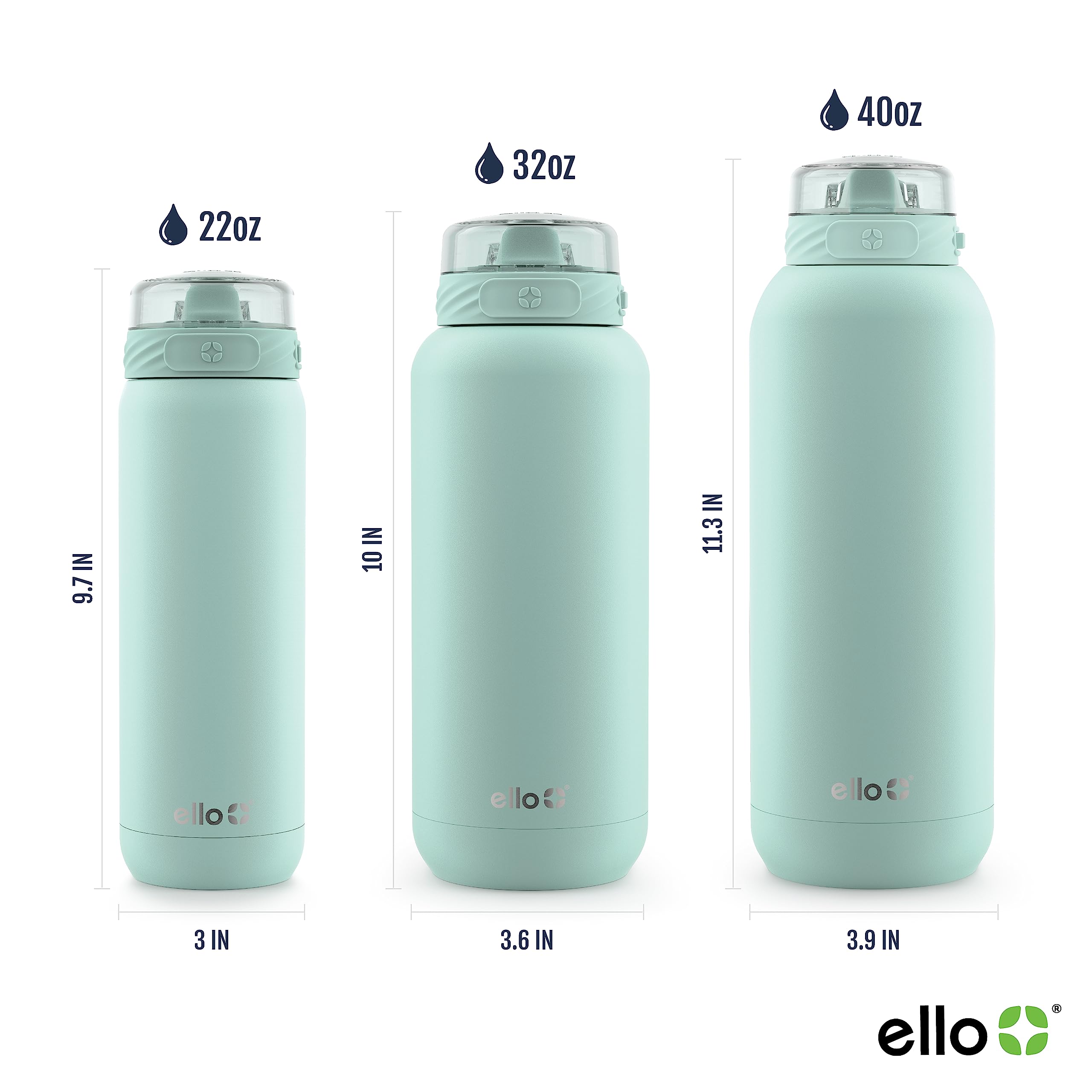 Foto 5 pulgar | Botella De Agua Ello Cooper De Acero Inoxidable De 1,2 L Con Yuca De Paja - Venta Internacional.