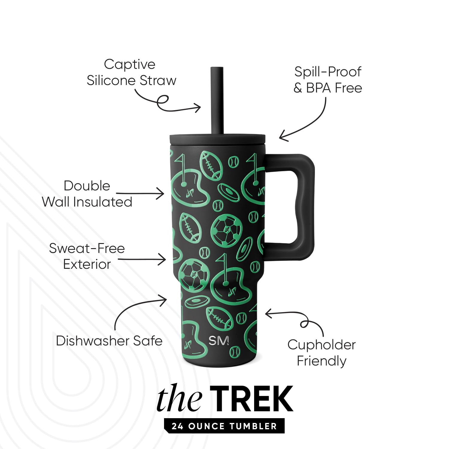 Foto 3 pulgar | Vaso Simple Modern Dude Perfect Kids De 710 Ml Con Asa - Venta Internacional.