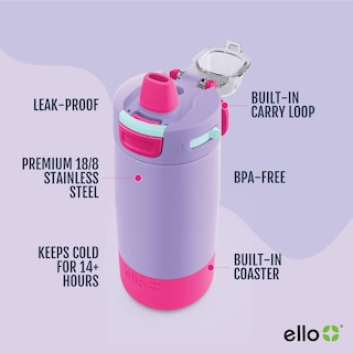Foto 3 | Botella De Agua Ello Kids Colby De Acero Inoxidable, 350 Ml, Color Lila - Venta Internacional.