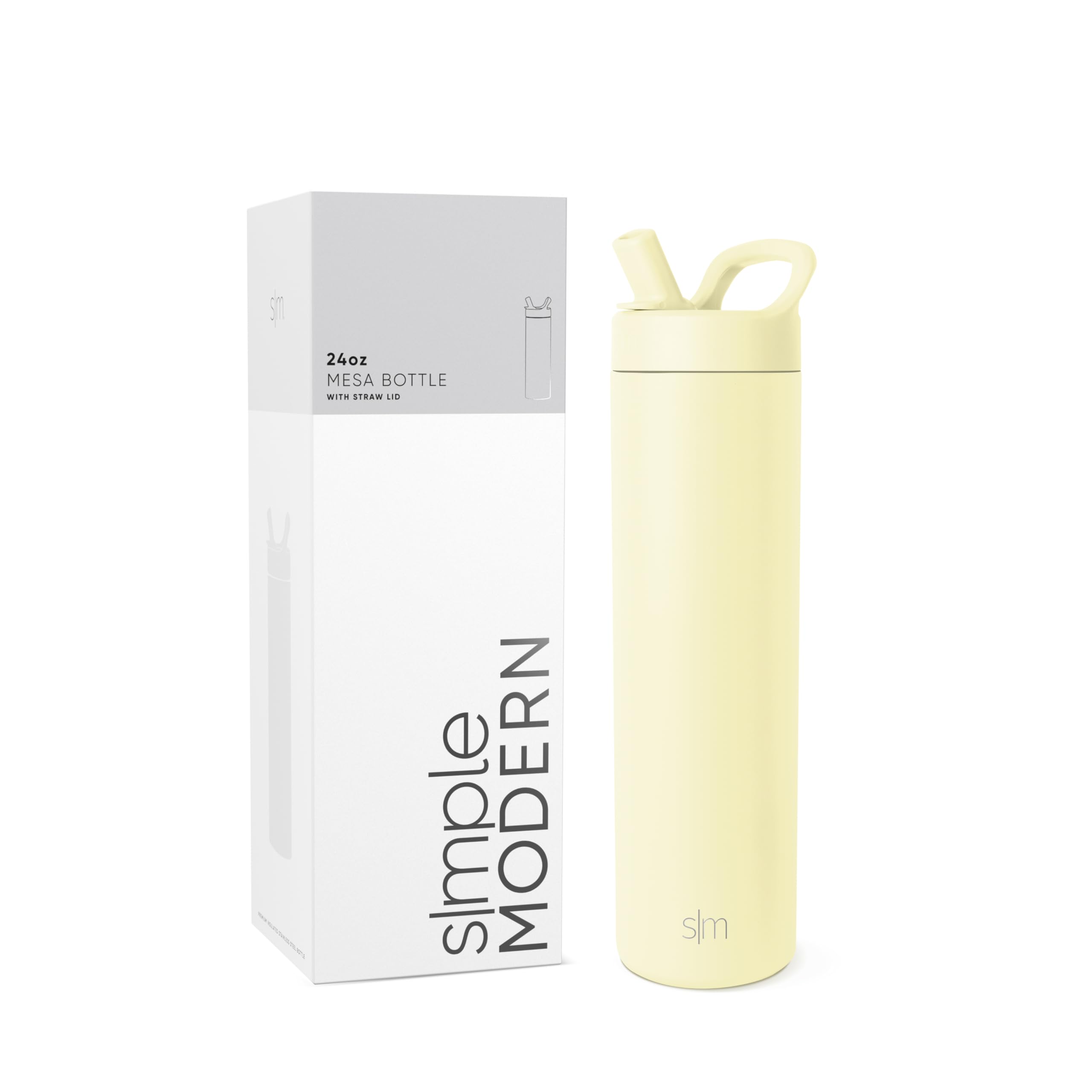 Botella De Agua Simple Modern Mesa De 700 Ml Con Tapa De Pajita, Ranúnculo - Venta Internacional.