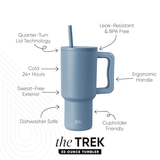 Foto 2 | Vaso Simple Modern Trek De 30 Onzas Con Asa Y Tapa De Pajita, Blue Dune - Venta Internacional.