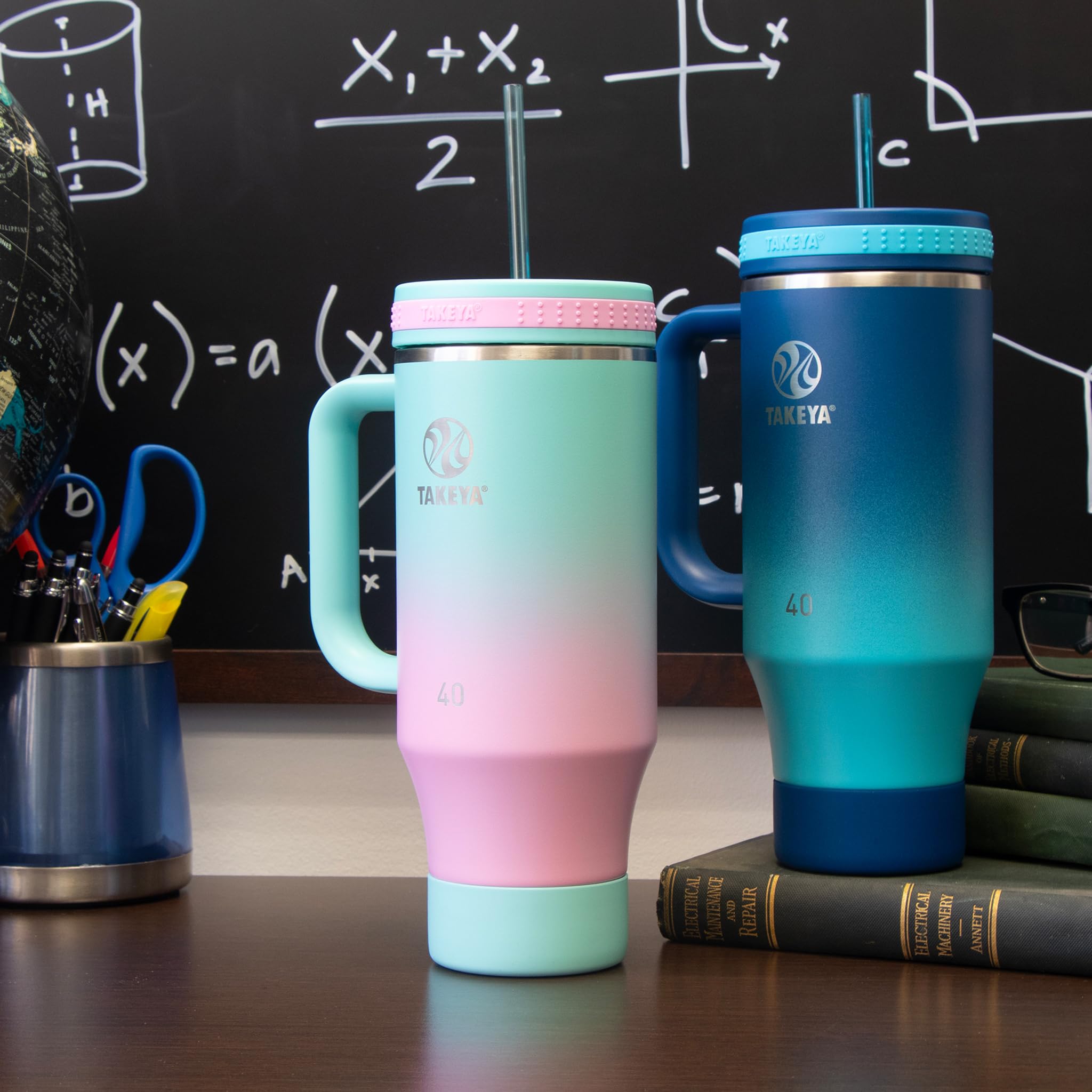 Foto 7 pulgar | Vaso Takeya Con Mango, 1,2 L, Posavasos Y 2 Pajitas Ss - Venta Internacional.