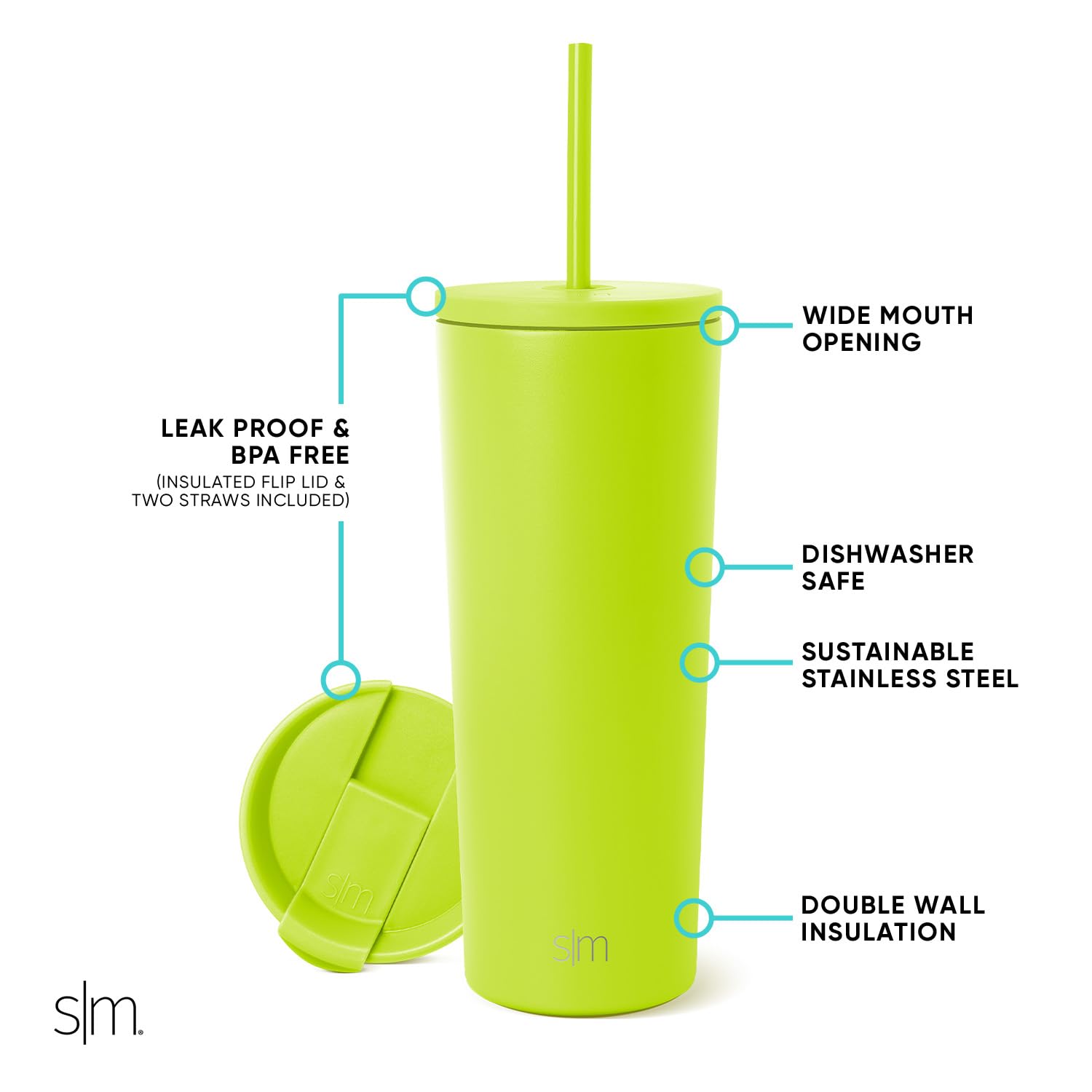 Foto 3 pulgar | Vaso Aislante Simple Modern Classic De 710 Ml, Color Verde Manzana - Venta Internacional.