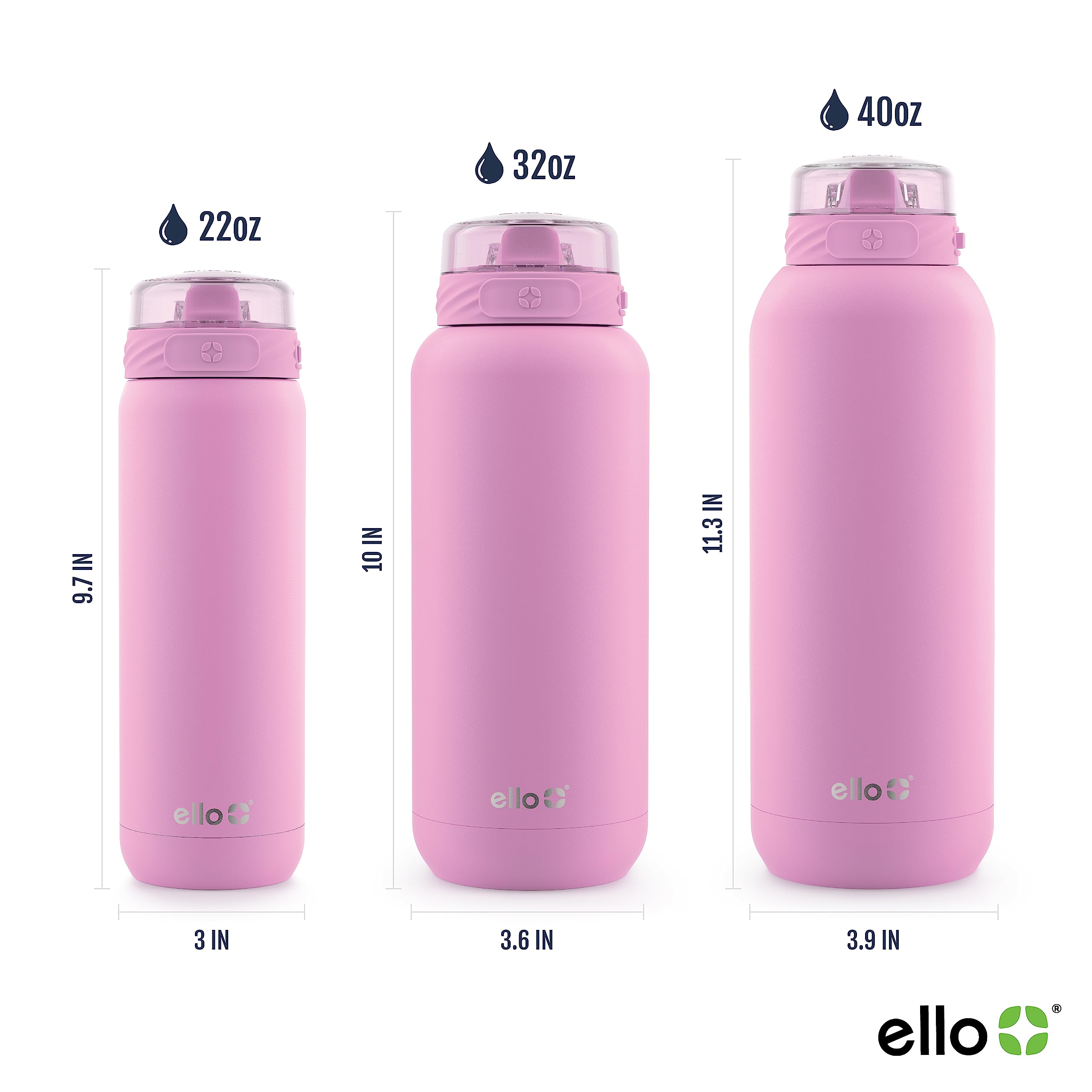 Foto 5 pulgar | Botella De Agua Ello Cooper 1.2 L De Acero Inoxidable Bubblegum - Venta Internacional.