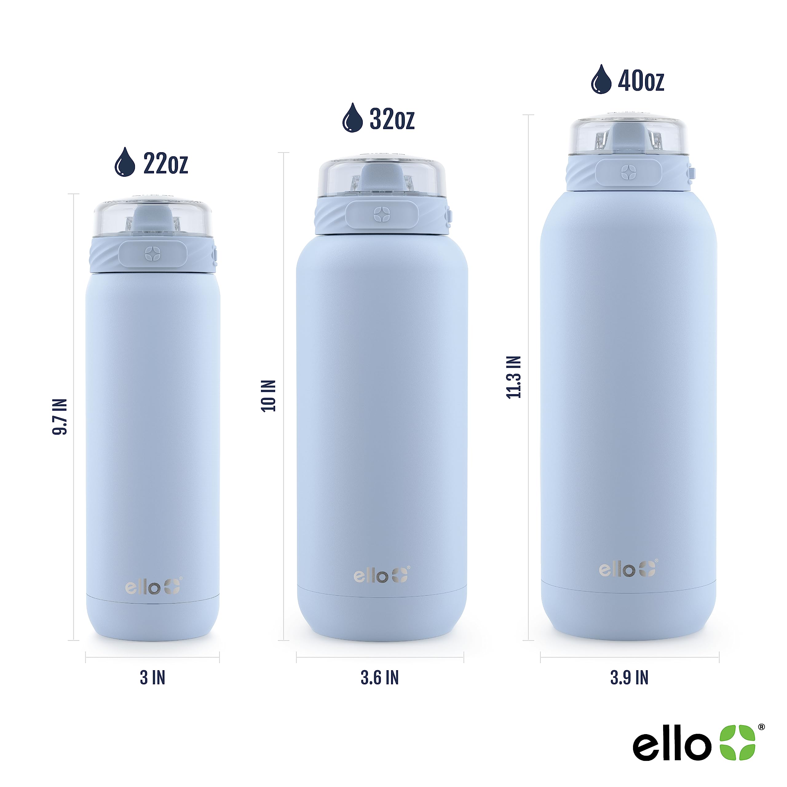 Foto 4 pulgar | Botella De Agua Ello Cooper De 650 Ml De Acero Inoxidable Con Color Azul Pajizo - Venta Internacional.