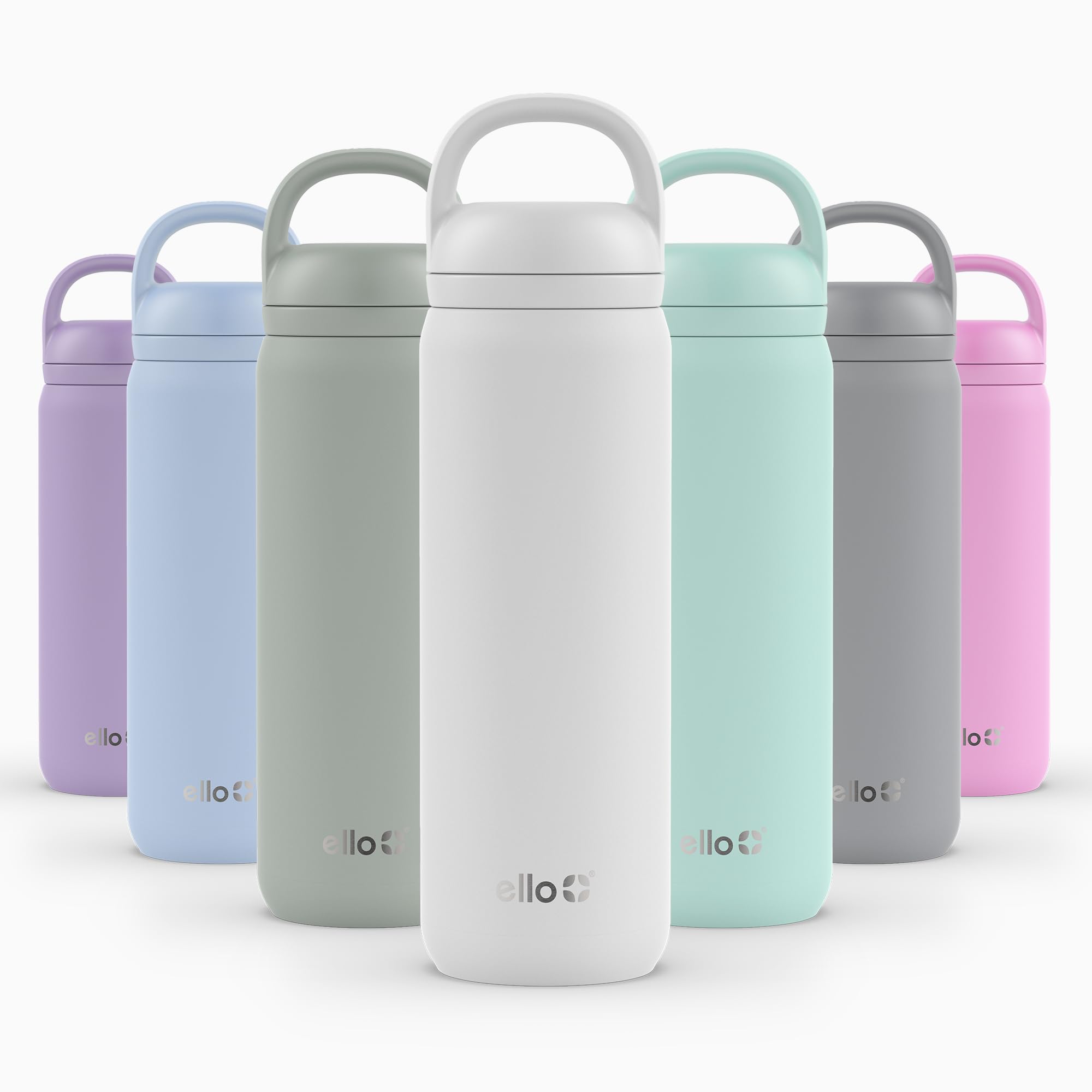 Botella De Agua Ello Cooper Twist, 650 Ml, Acero Inoxidable, Color Blanco - Venta Internacional.