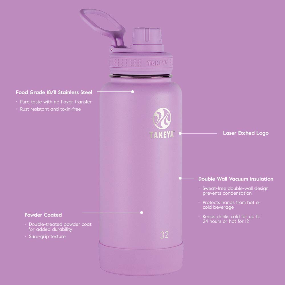 Foto 4 pulgar | Botella de Agua de Acero Inoxidable Takeya Actives 24 oz con Aislamiento al Vacío y Tapa de Boquilla - Venta Internac