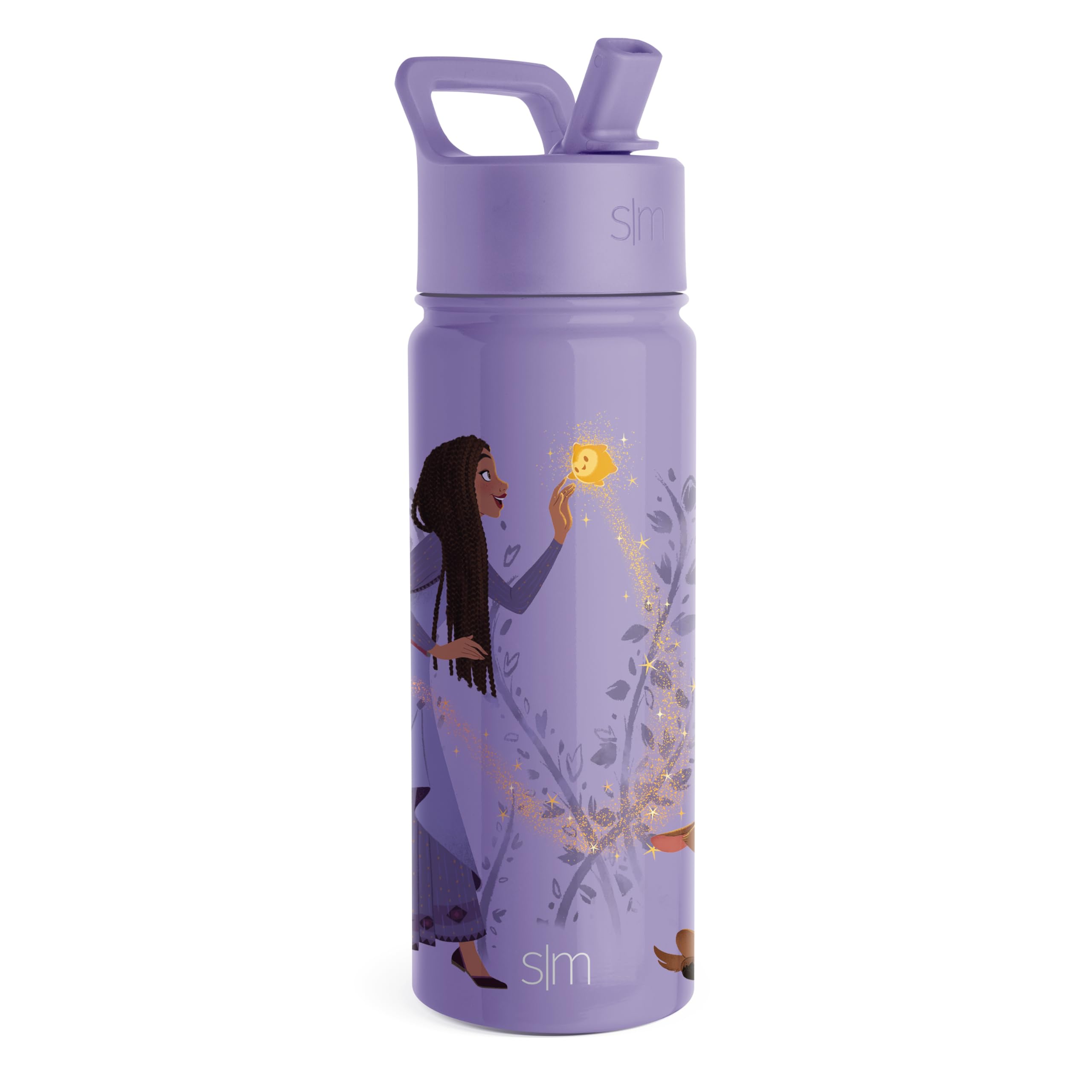 Foto 2 pulgar | Botella De Agua Simple Modern Disney Wish Kids De 530 Ml Con Pajita - Venta Internacional.