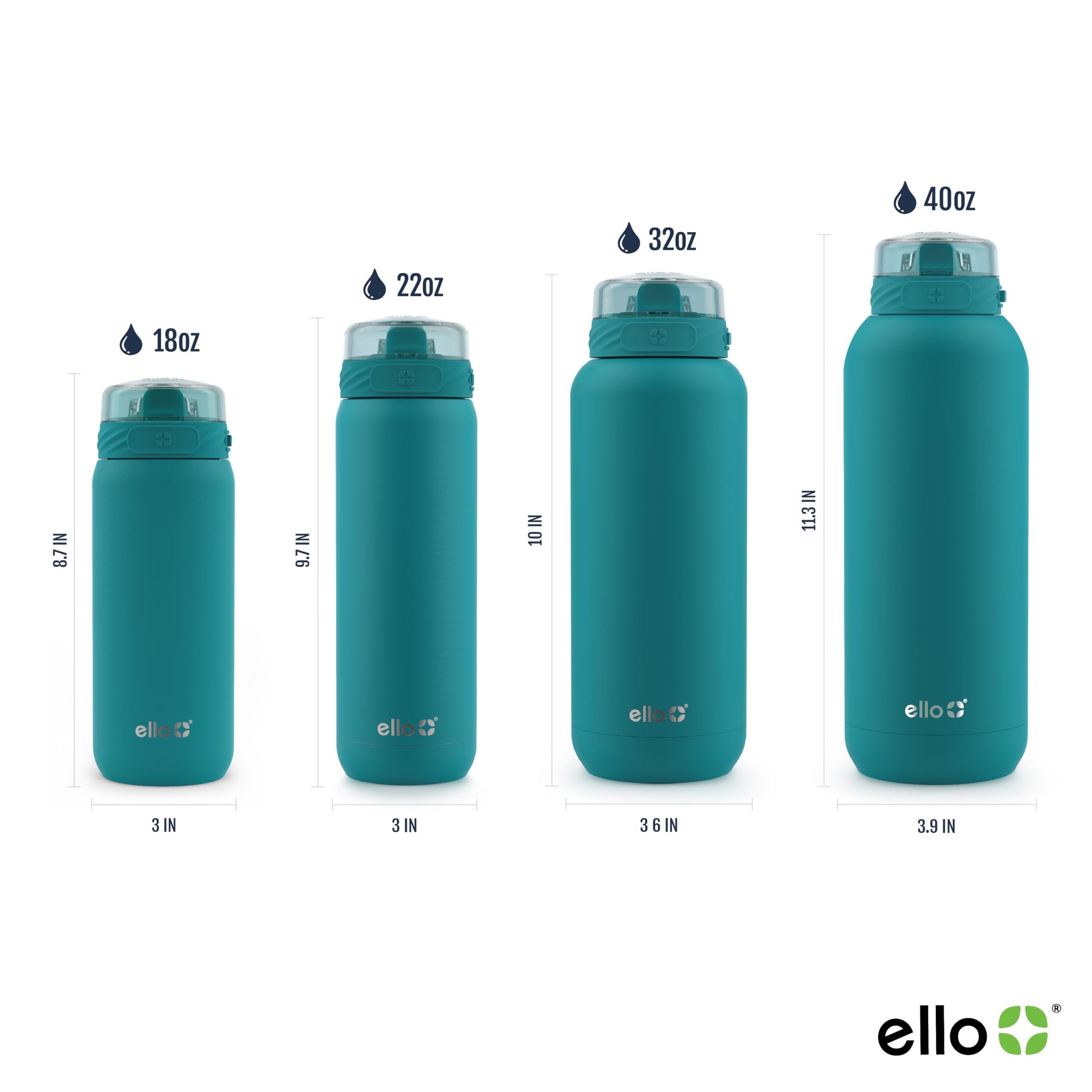 Foto 4 pulgar | Botella De Agua Ello Cooper De Acero Inoxidable 946 Ml Con Pajita - Venta Internacional.