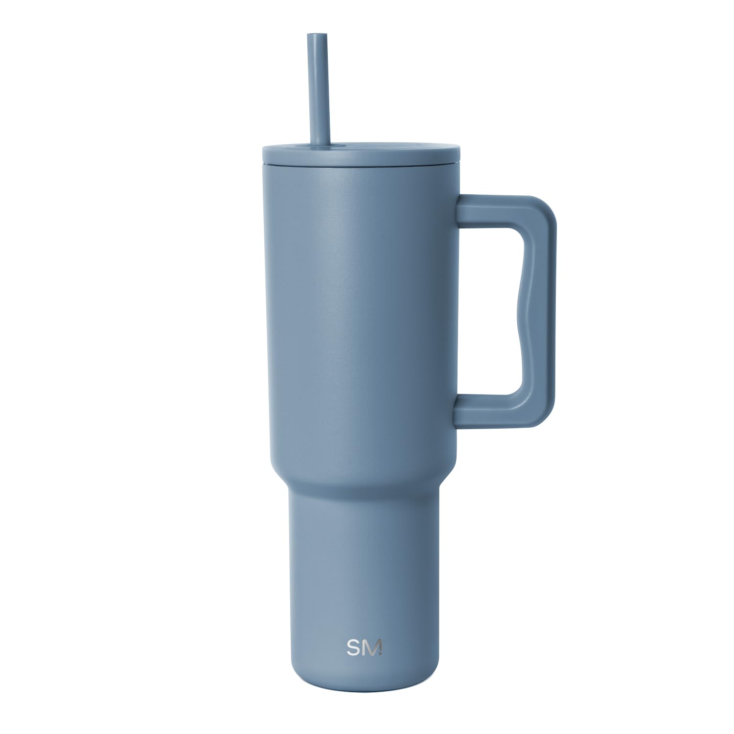 Vaso Simple Modern Trek De 1,2 Litros Con Asa Y Tapa Con Pajita, Color Azul - Venta Internacional.