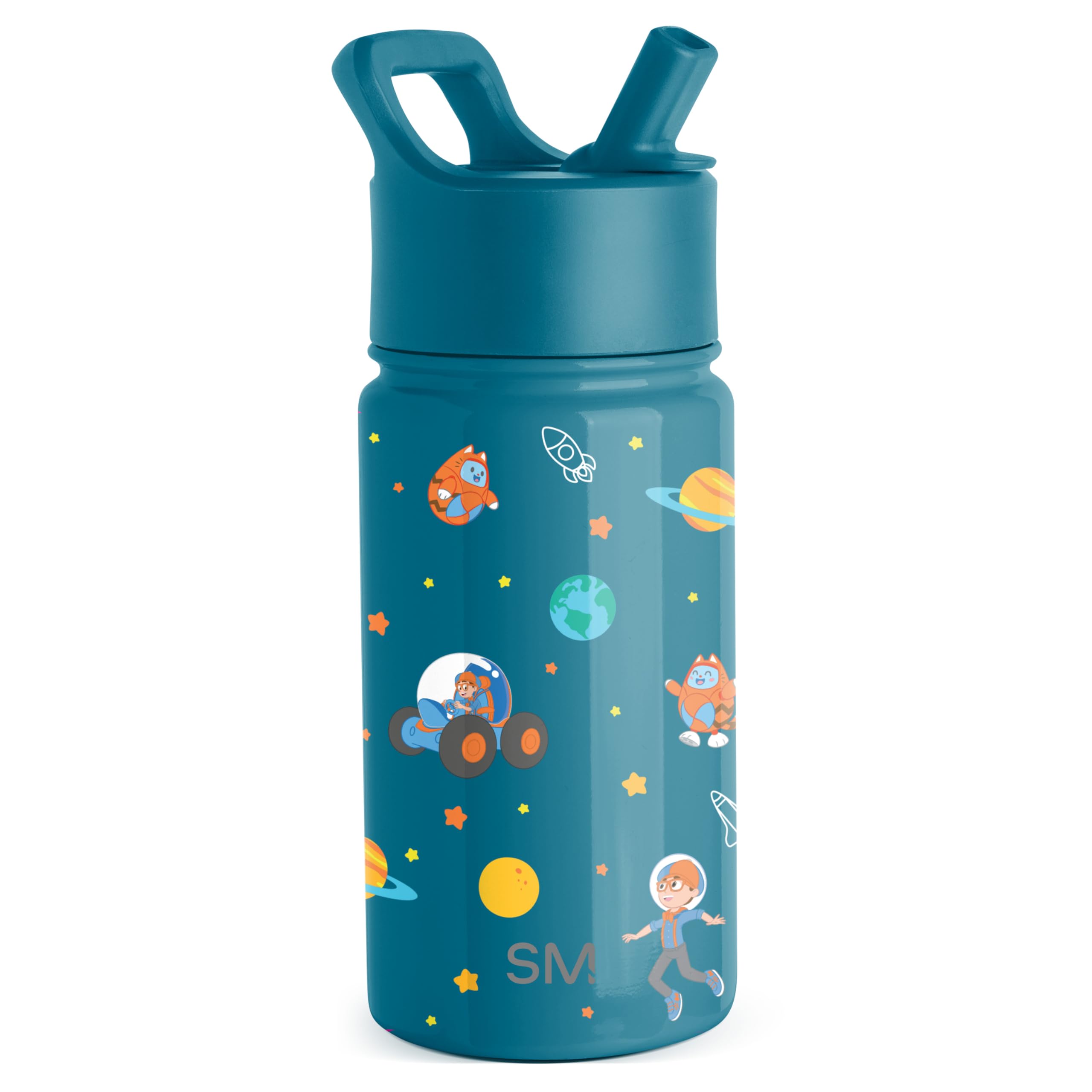 Botella De Agua Blippi Kids Straw Simple Modern, 414 Ml, Acero Inoxidable - Venta Internacional.