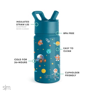 Foto 2 | Botella De Agua Blippi Kids Straw Simple Modern, 414 Ml, Acero Inoxidable - Venta Internacional.