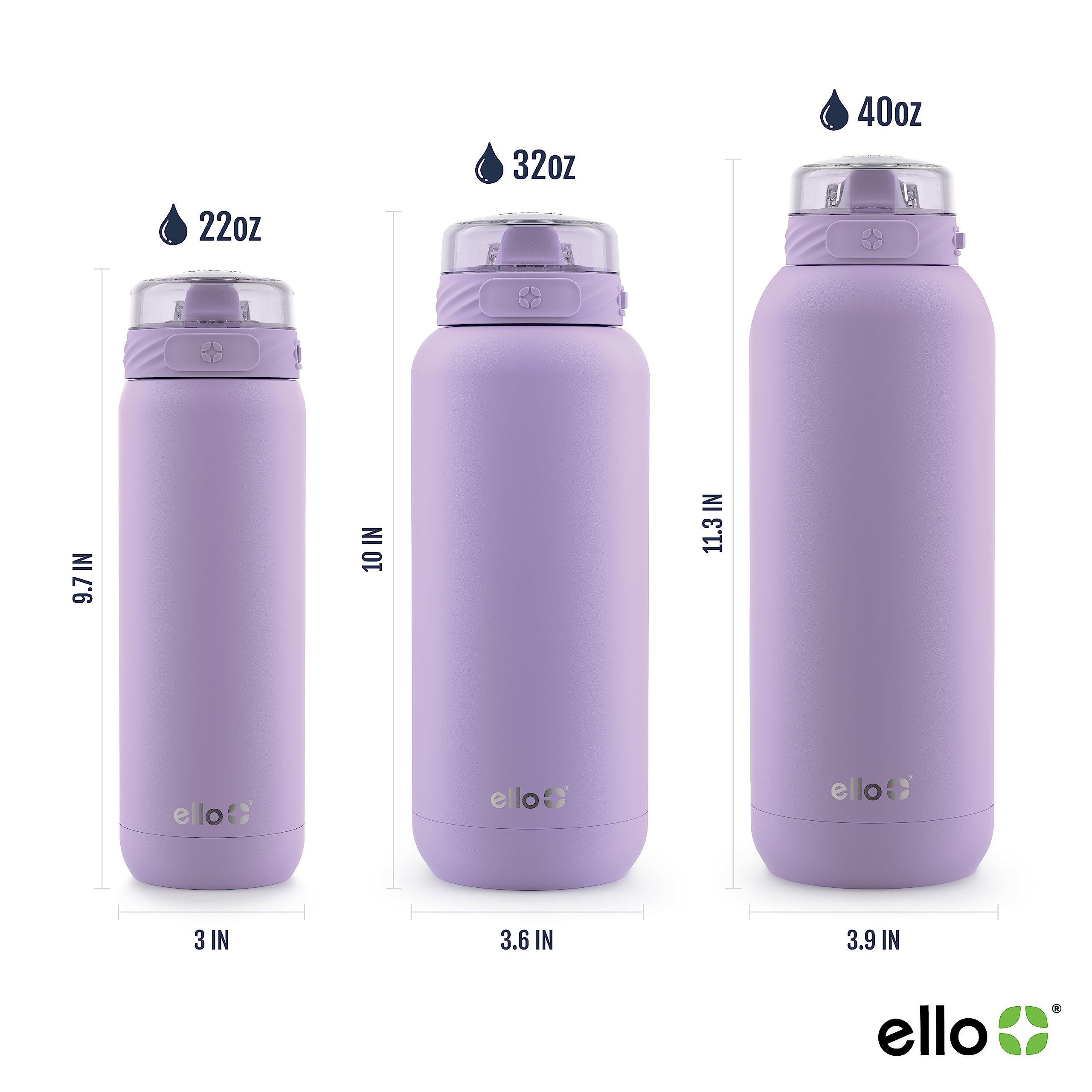 Foto 4 pulgar | Botella De Agua Ello Cooper, 650 Ml, Acero Inoxidable, Color Lila - Venta Internacional.
