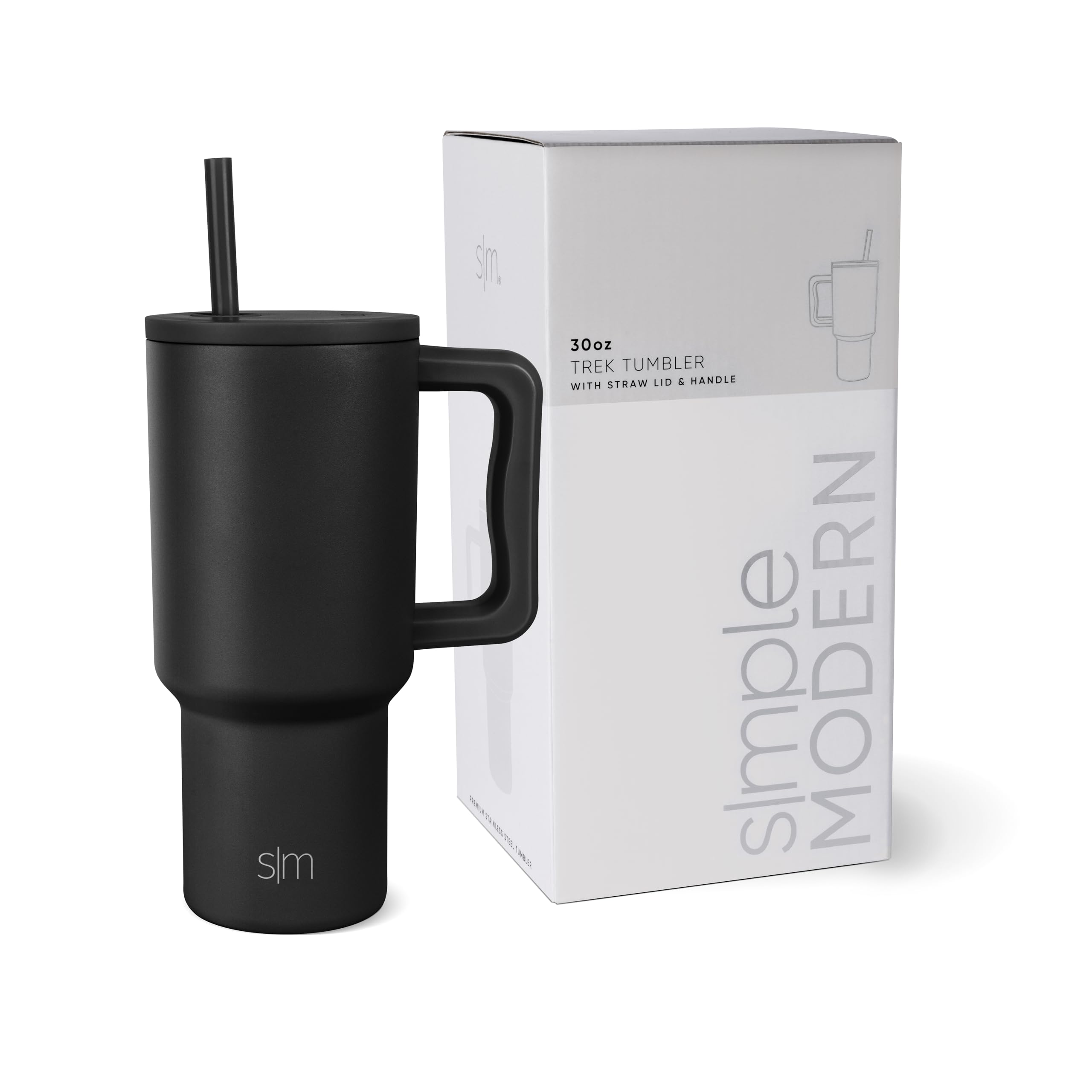 Vaso Simple Modern Trek De 900 Ml Con Asa Y Tapa Con Pajita - Venta Internacional.