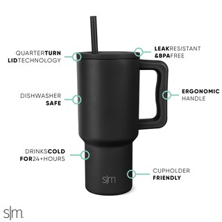 Foto 2 | Vaso Simple Modern Trek De 900 Ml Con Asa Y Tapa Con Pajita - Venta Internacional.