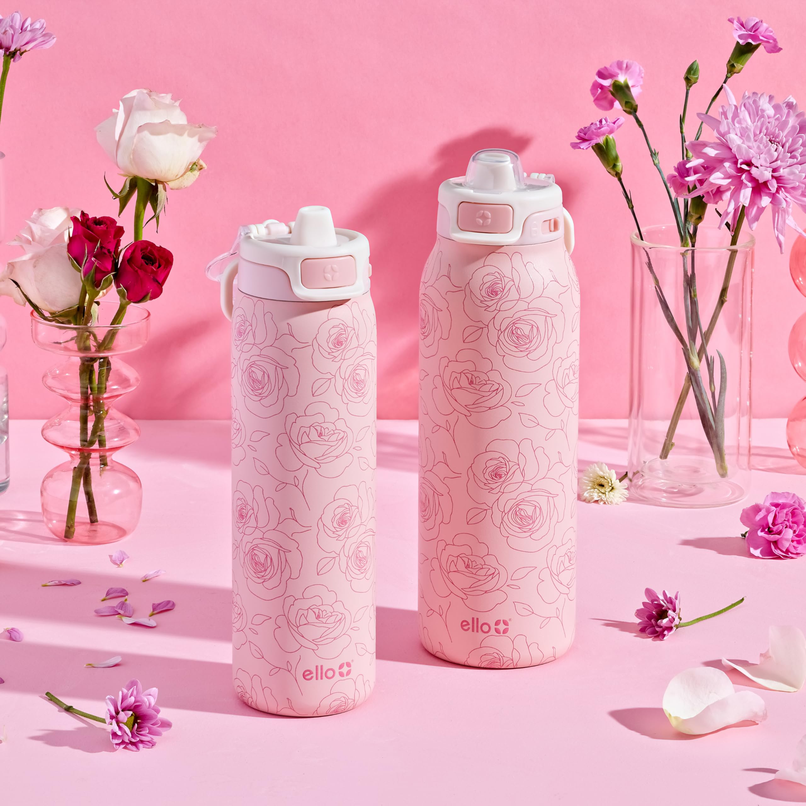 Foto 3 pulgar | Botella De Agua Ello Pop & Fill De Acero Inoxidable Con Forma De Rosas De 650 Ml - Venta Internacional.