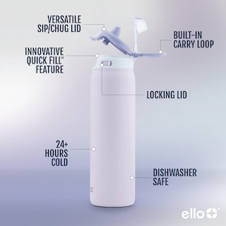 Foto 2 | Botella De Agua Ello Pop & Fill De Acero Inoxidable Aurora De 650 Ml - Venta Internacional.