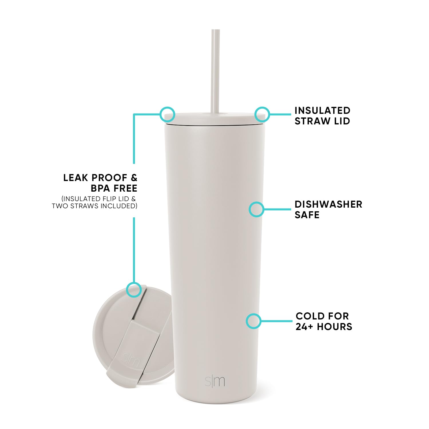 Foto 3 pulgar | Vaso Aislante Simple Modern Classic 828 Ml Almond Birch - Venta Internacional.
