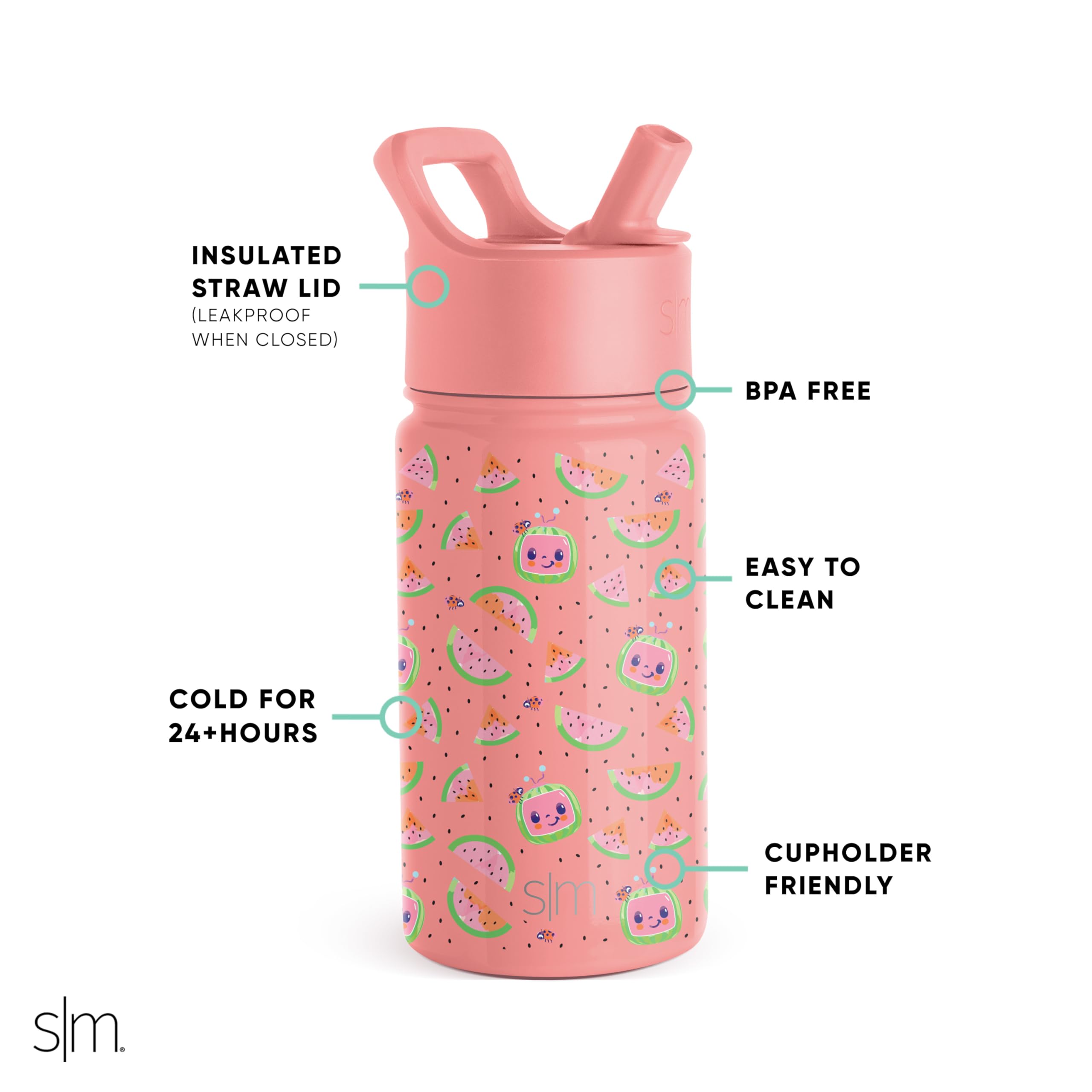 Foto 3 pulgar | Botella De Agua Simple Y Moderna Cocomelon Kids De Acero Inoxidable De 400 Ml - Venta Internacional.