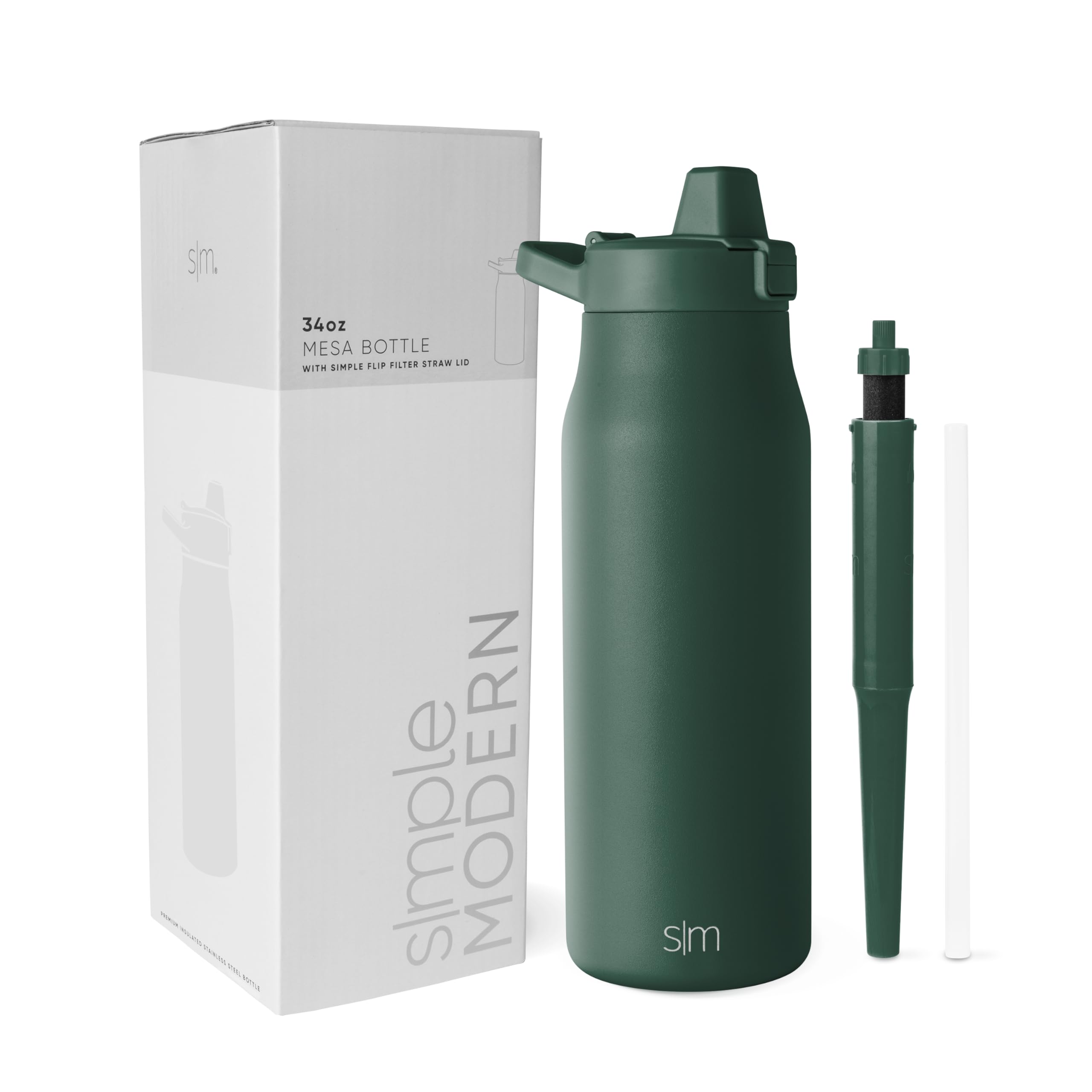 Foto 1 | Botella De Agua Simple Moderna Filtrada De Acero Inoxidable Con Aislamiento De 1 Litro - Venta Internacional.