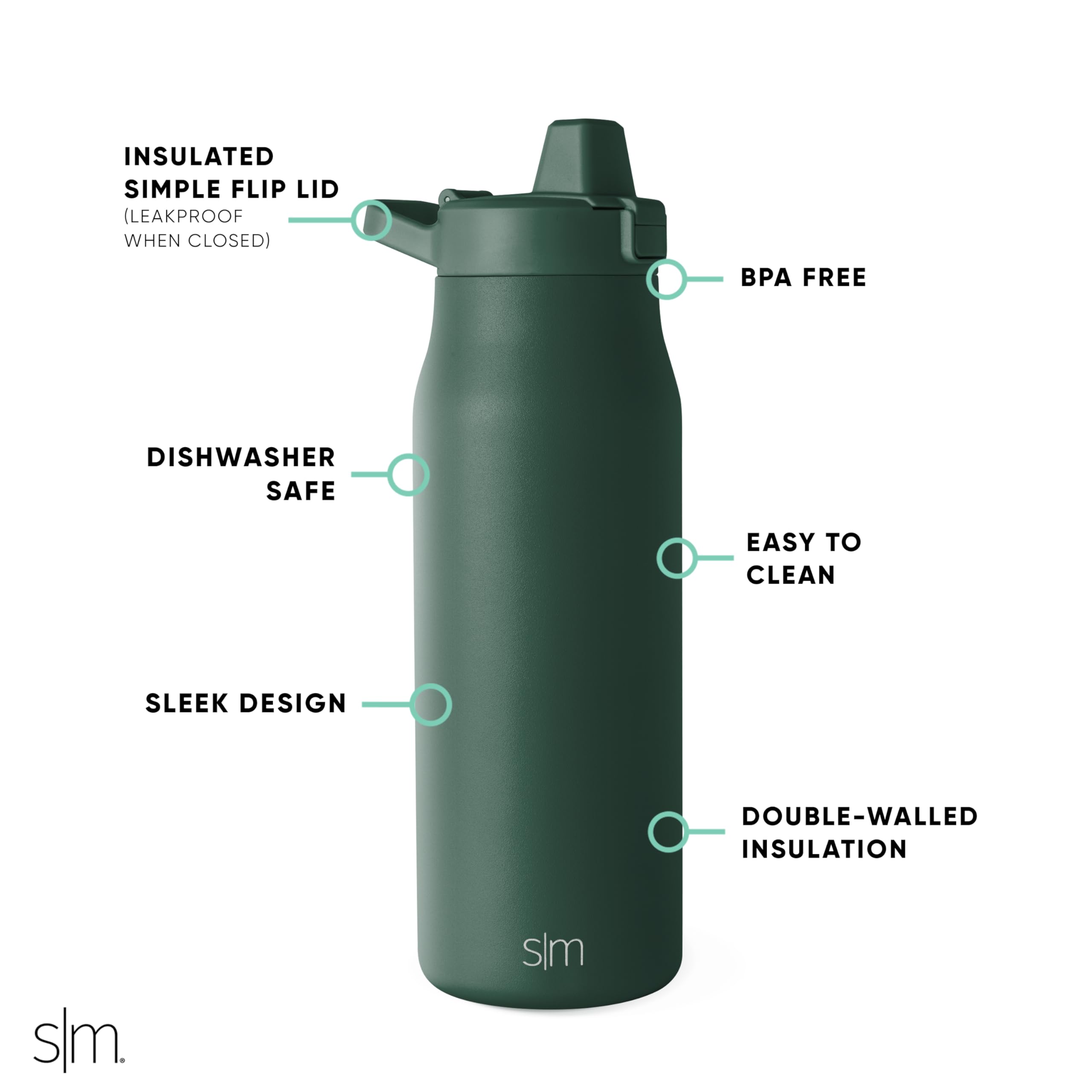 Foto 2 | Botella De Agua Simple Moderna Filtrada De Acero Inoxidable Con Aislamiento De 1 Litro - Venta Internacional.