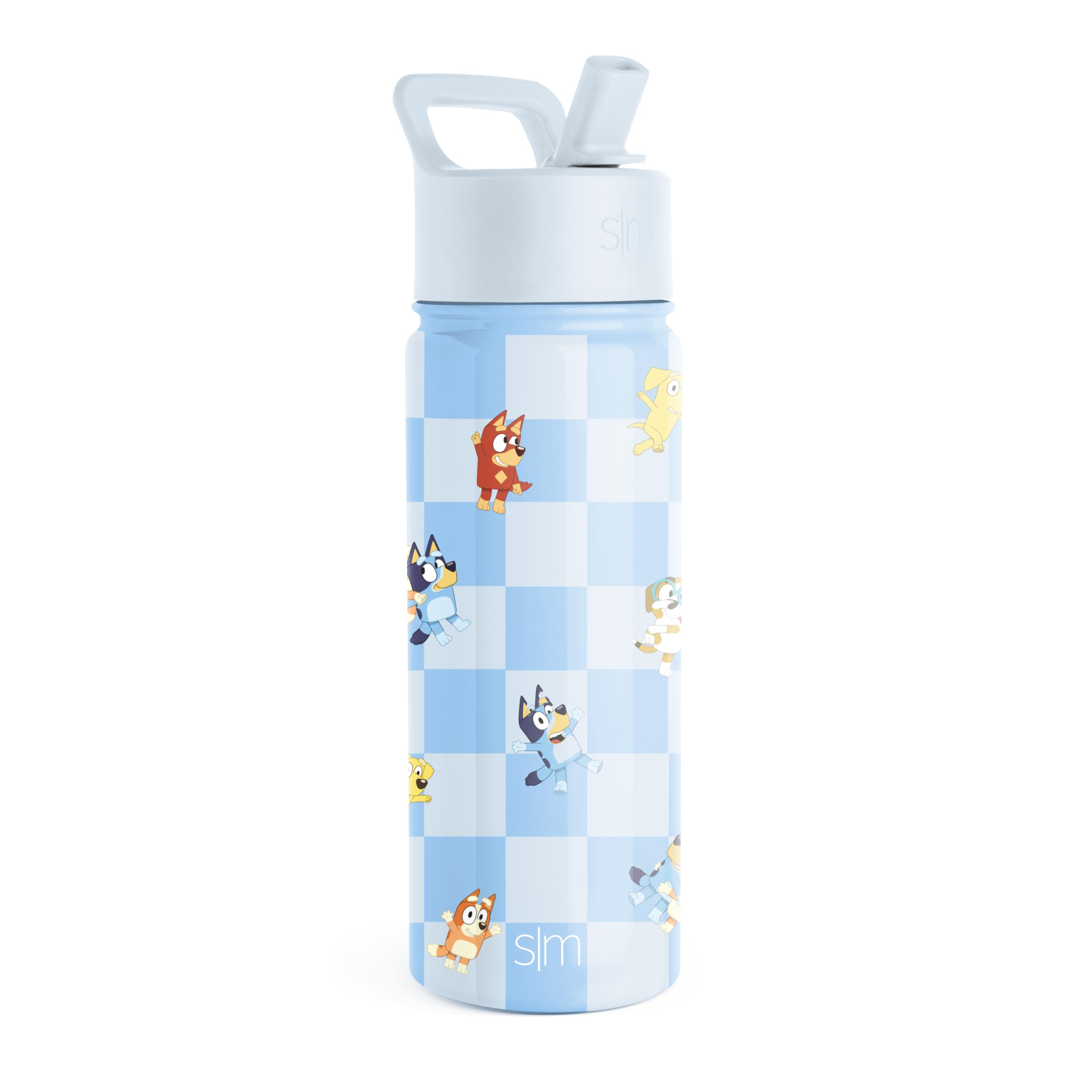 Botella De Agua Simple Modern Bluey Kids Straw De 500 Ml Con Aislamiento - Venta Internacional.