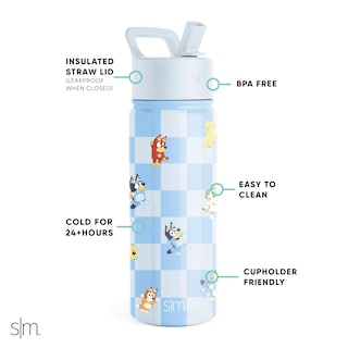 Foto 2 | Botella De Agua Simple Modern Bluey Kids Straw De 500 Ml Con Aislamiento - Venta Internacional.