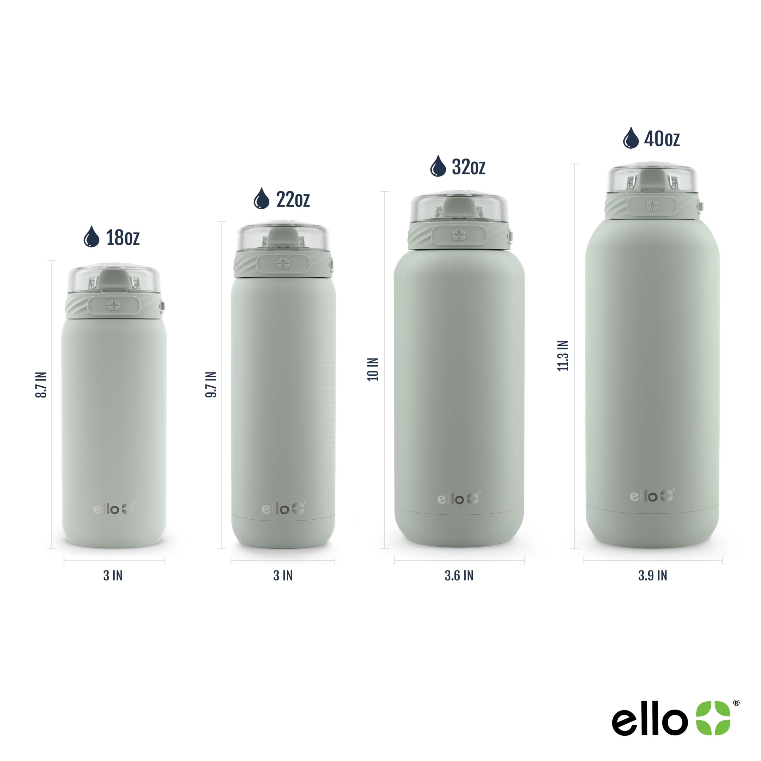 Foto 5 pulgar | Botella De Agua Ello Cooper Kids De Acero Inoxidable Sage De 530 Ml - Venta Internacional.