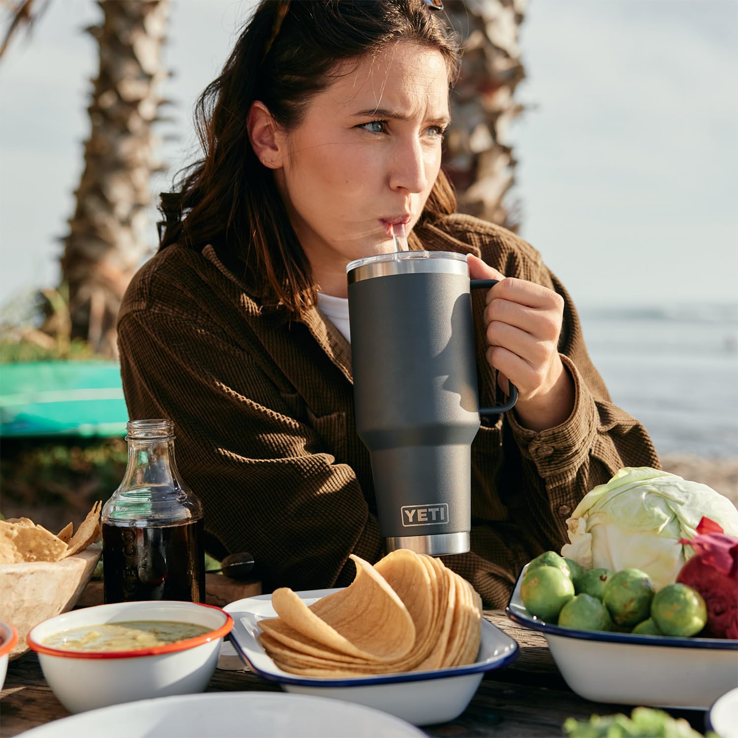 Foto 7 pulgar | Taza Yeti Rambler 1250 Ml Con Pajita, Aislada Al Vacío, Azul - Venta Internacional.