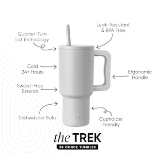 Foto 2 | Vaso Simple Modern Trek De 900 Ml Con Asa Y Tapa Con Pajita De Acero - Venta Internacional.