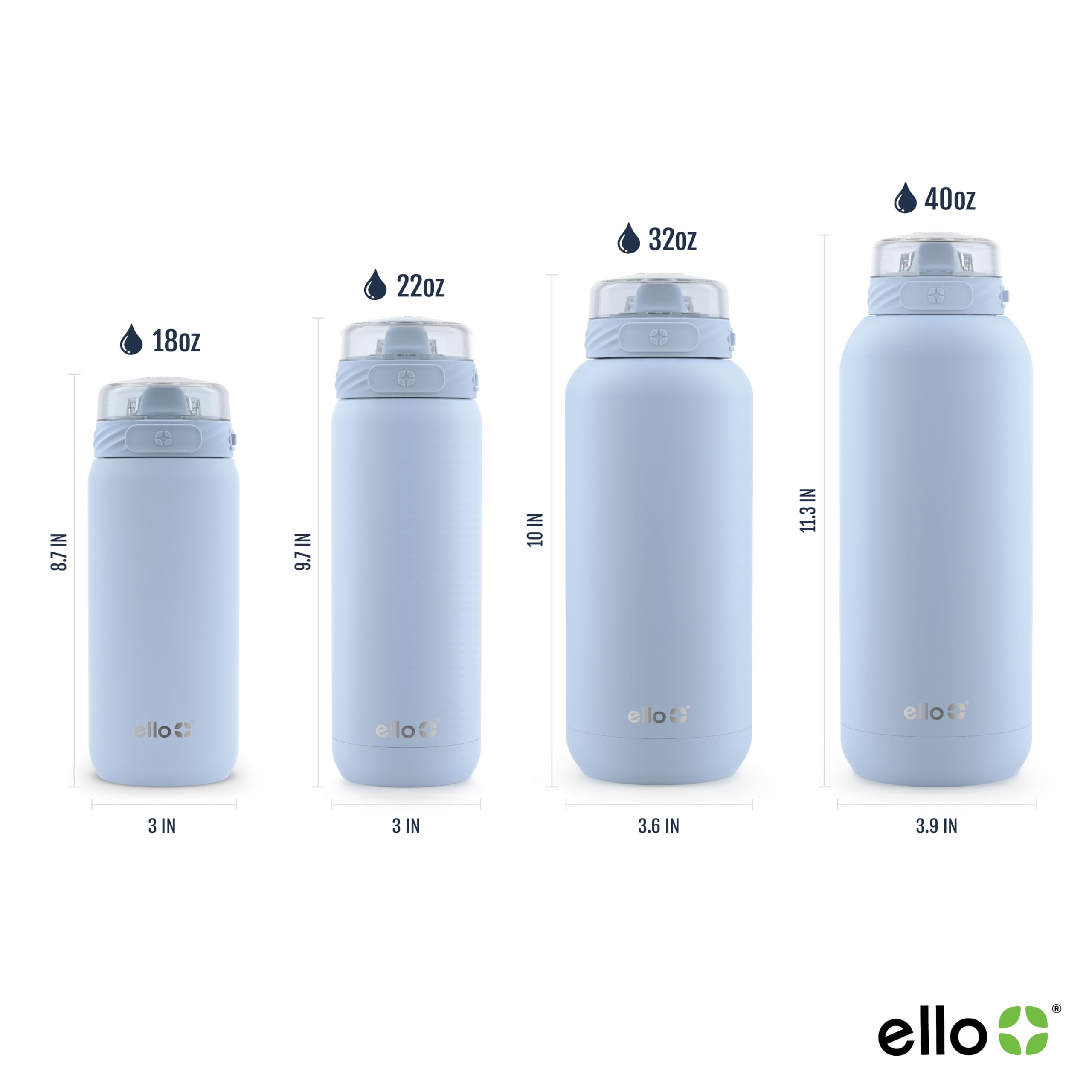 Foto 4 pulgar | Botella De Agua Ello Cooper Kids 530 Ml De Acero Inoxidable Azul - Venta Internacional.
