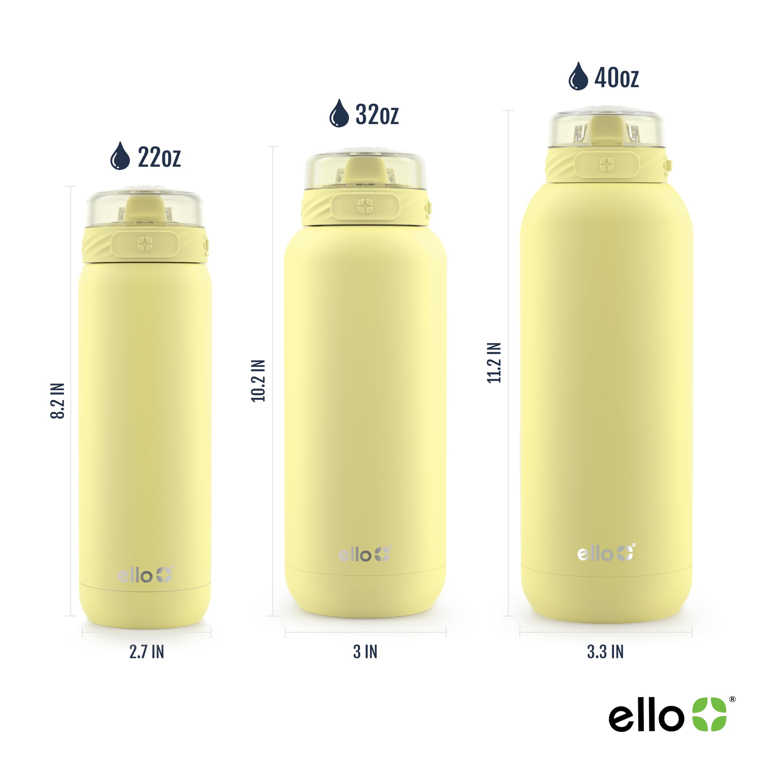 Foto 4 pulgar | Botella De Agua Ello Cooper De Acero Inoxidable 946 Ml Con Pajita - Venta Internacional.