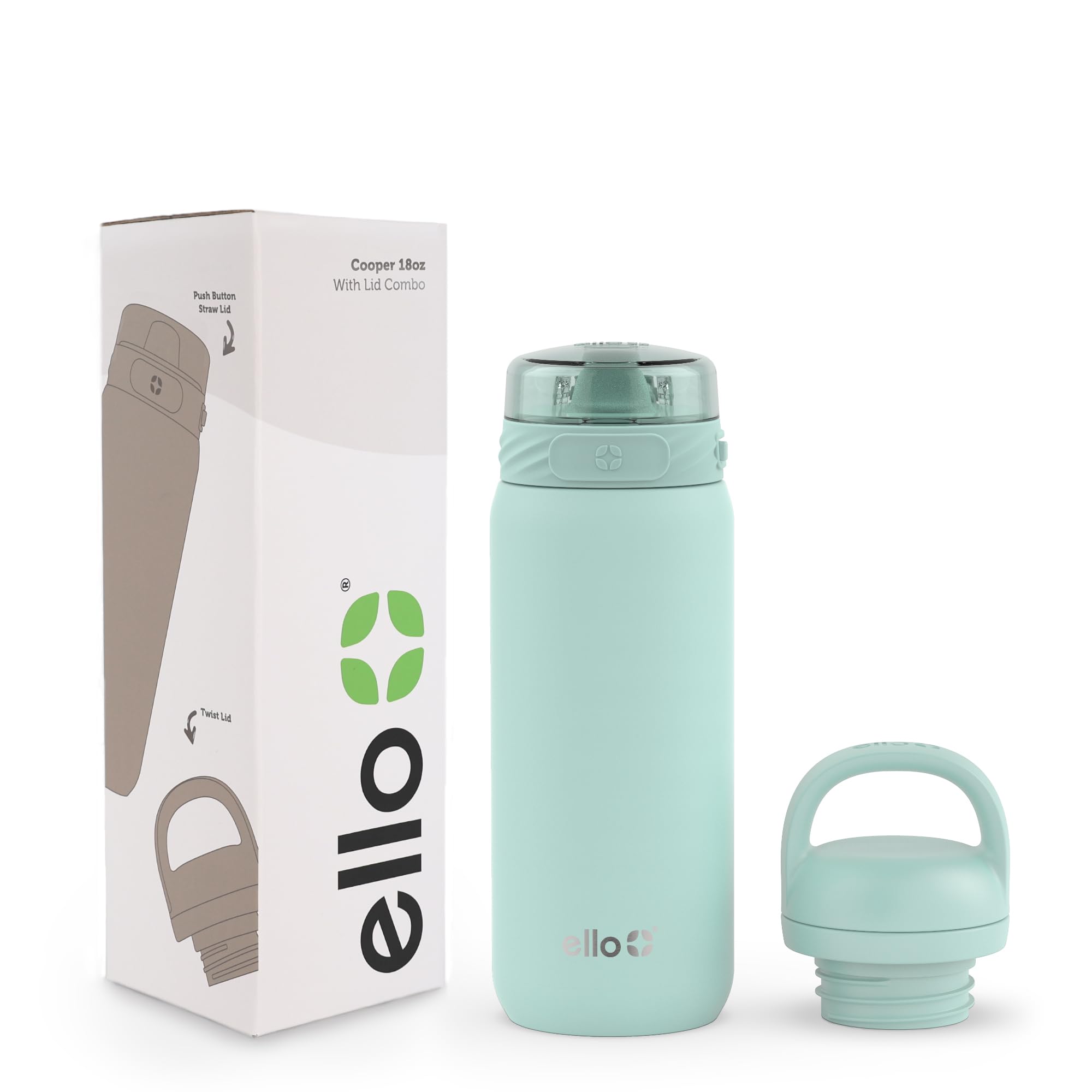 Botella De Agua Ello Cooper Kids, 530 Ml, Acero Inoxidable Yucca - Venta Internacional.
