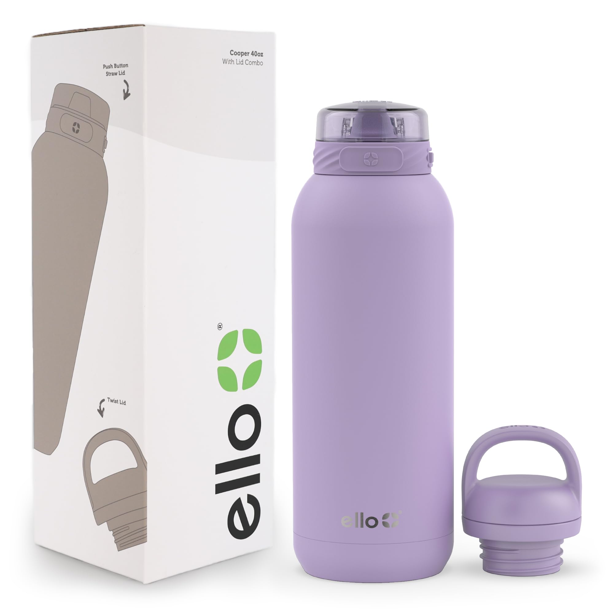 Botella De Agua Ello Cooper 1.2l De Acero Inoxidable Lila - Venta Internacional.