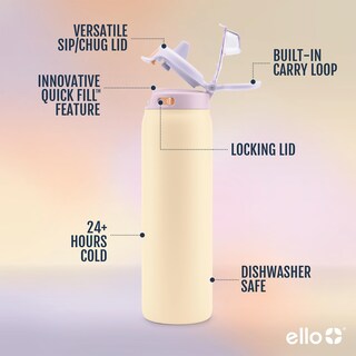 Foto 3 | Botella De Agua Ello Pop & Fill De Acero Inoxidable, 1,2 L, Color Pastel - Venta Internacional.
