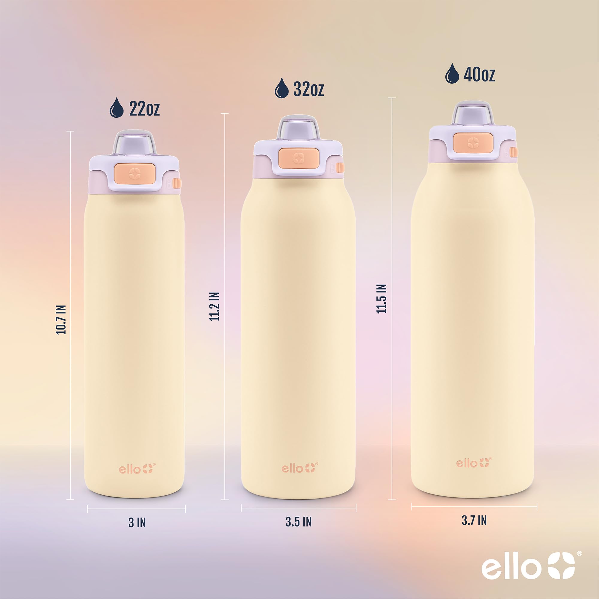Foto 7 pulgar | Botella De Agua Ello Pop & Fill De Acero Inoxidable, 1,2 L, Color Pastel - Venta Internacional.