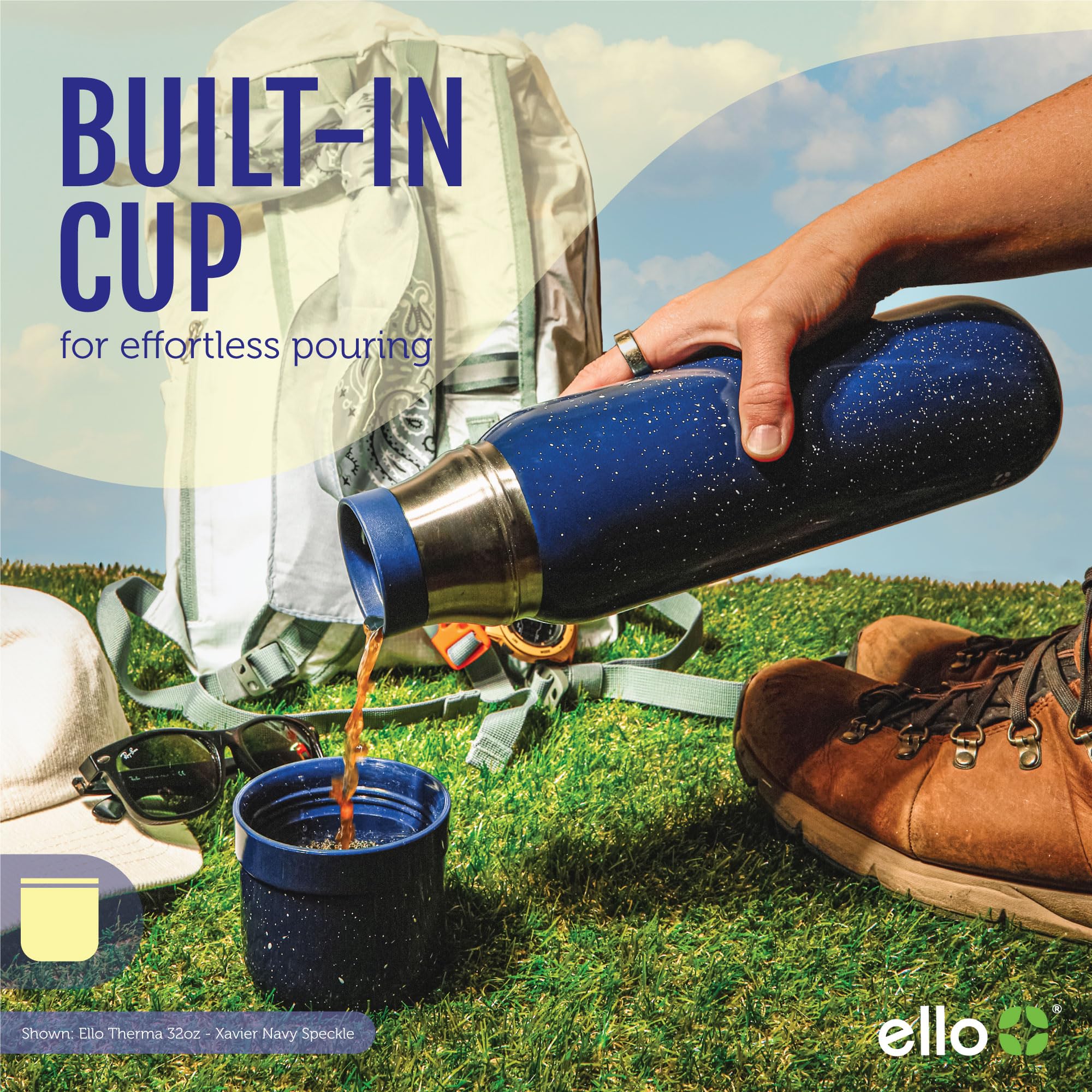 Foto 5 pulgar | Thermos Ello Therma 946ml Con Aislamiento De Acero Inoxidable Negro - Venta Internacional.