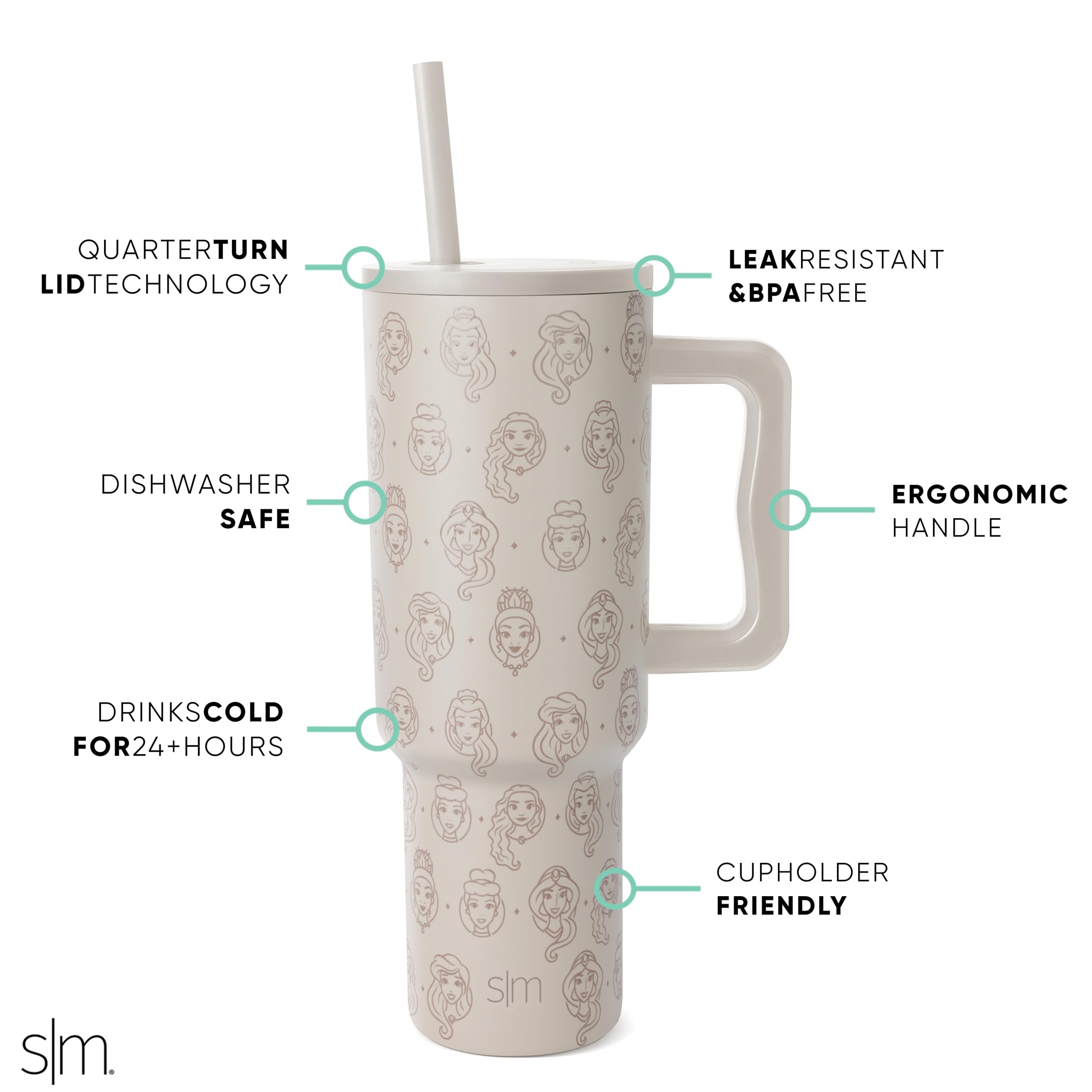 Foto 3 pulgar | Vaso Simple Modern Disney Trek De 1,2 L Con Asa Y Tapa Con Pajita - Venta Internacional.