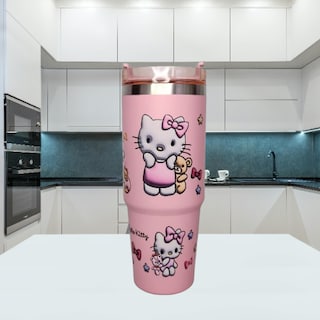 Foto 3 | Termo Hello Kitty De Acero Inoxidable 30 Onzas Con Popote