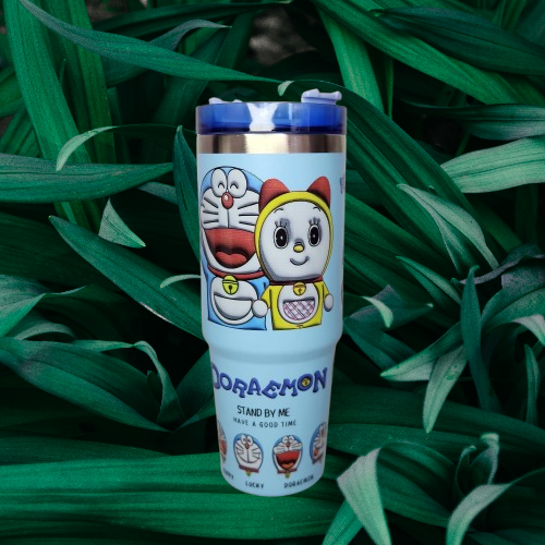 Foto 2 | Termo Doraemon De Acero Inoxidable 30 Onzas Con Popote