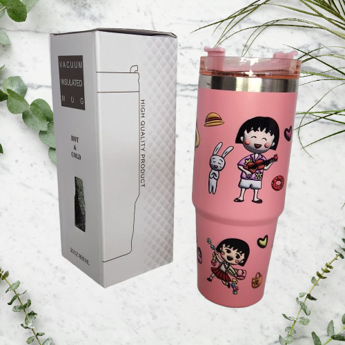 Foto 2 | Termo Sakura Momoko De Acero Inoxidable 30 Onzas Con Popote