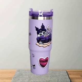 Foto 3 | Termo Kuromi De Acero Inoxidable 30 Onzas Con Popote