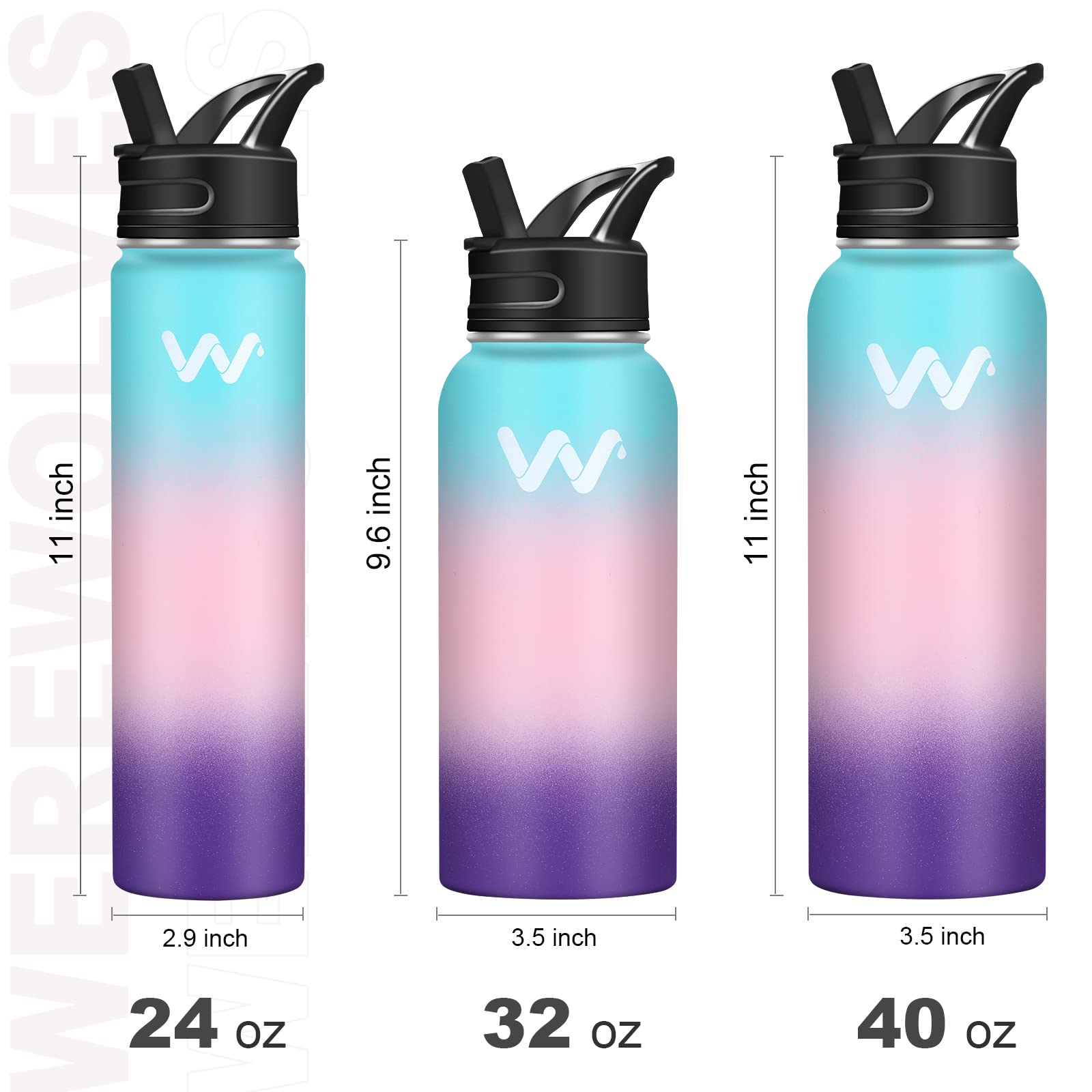 Foto 4 pulgar | Botella De Agua Werewolves Con Aislamiento De Acero Inoxidable 946 Ml - Venta Internacional.