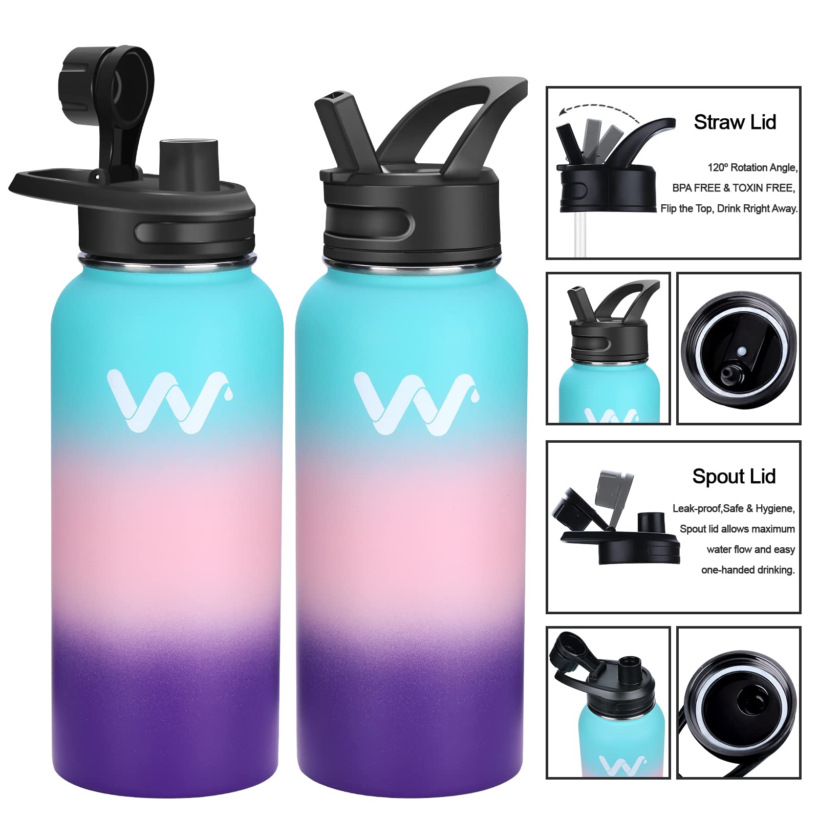 Foto 6 pulgar | Botella De Agua Werewolves Con Aislamiento De Acero Inoxidable 946 Ml - Venta Internacional.