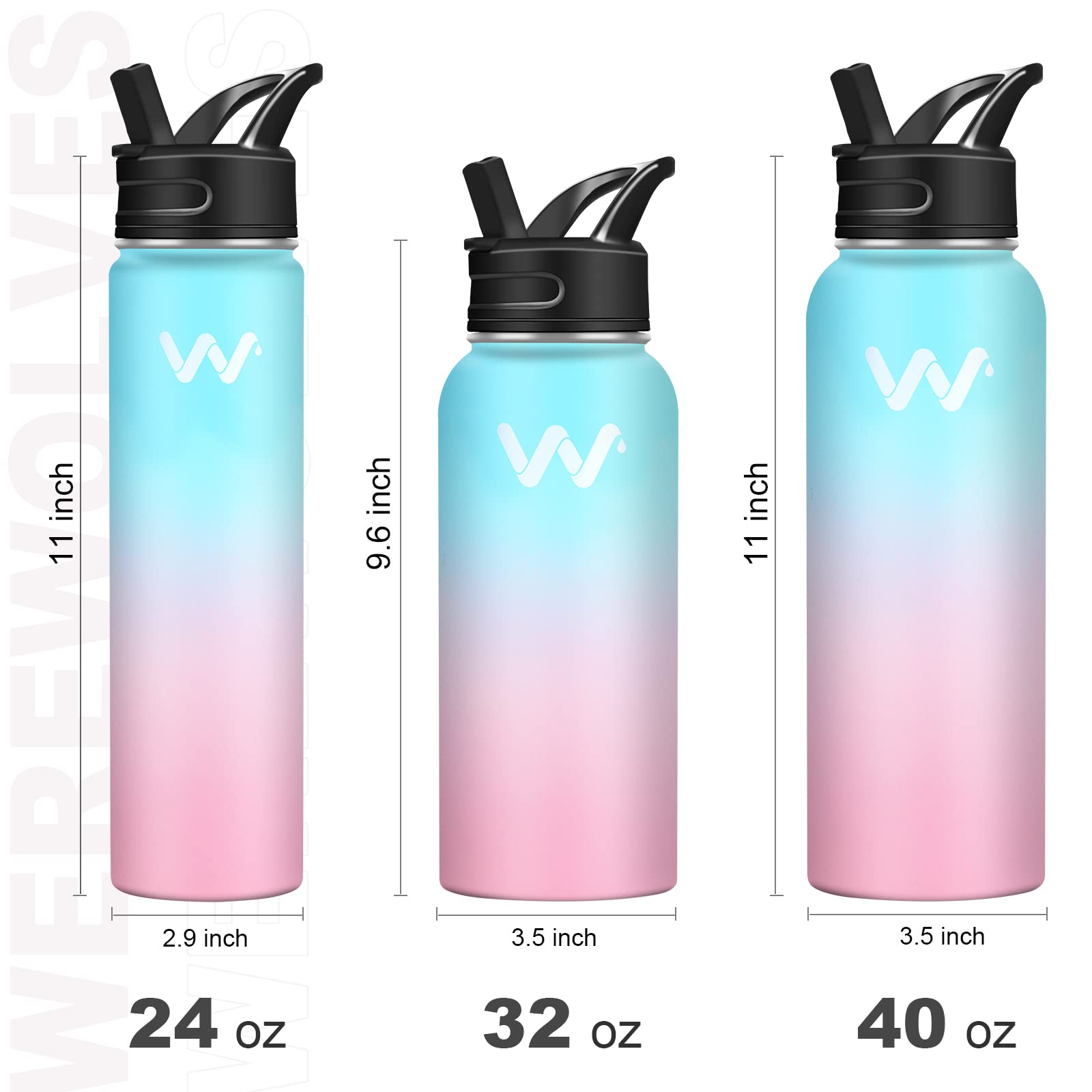 Foto 4 pulgar | Botella De Agua Werewolves Con Aislamiento De Acero Inoxidable De 710 Ml - Venta Internacional.