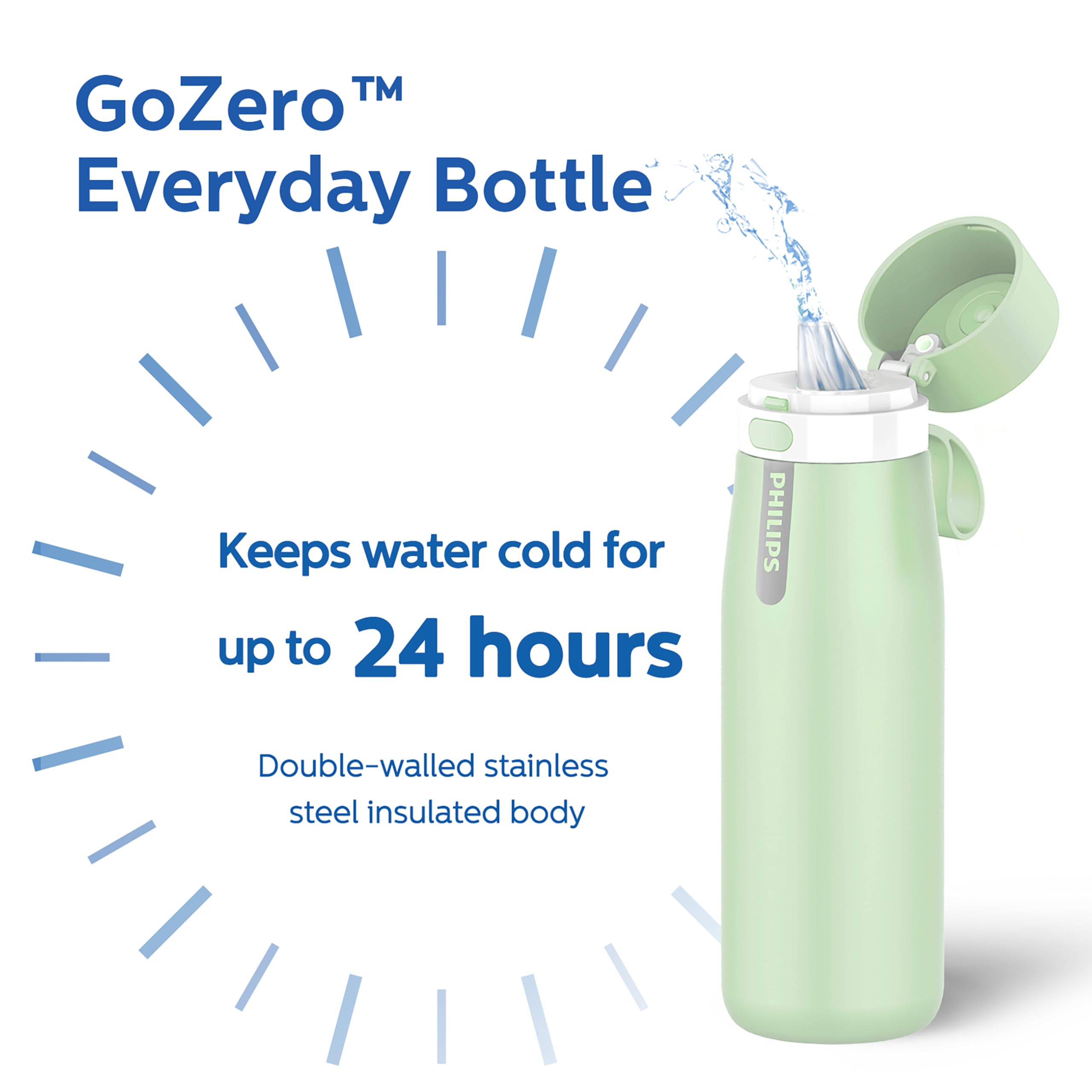 Foto 6 pulgar | Botella De Agua Philips Gozero Everyday Insulated 950 Ml Verde - Venta Internacional.